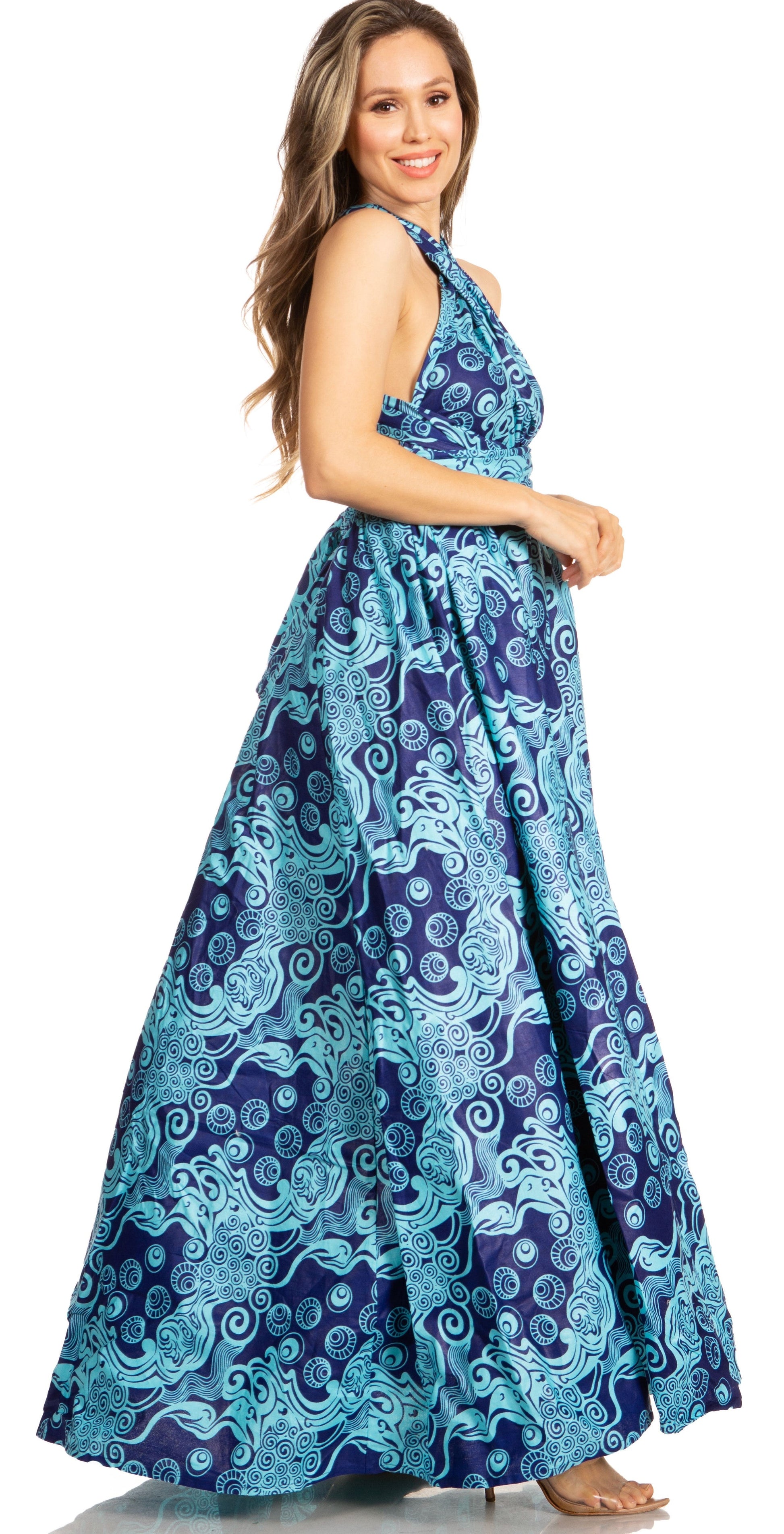 Sakkas Sandy Sexy Backless Year Around Long Maxi Infinity Dress Many Ways To Wear - Concordia Style Boutique