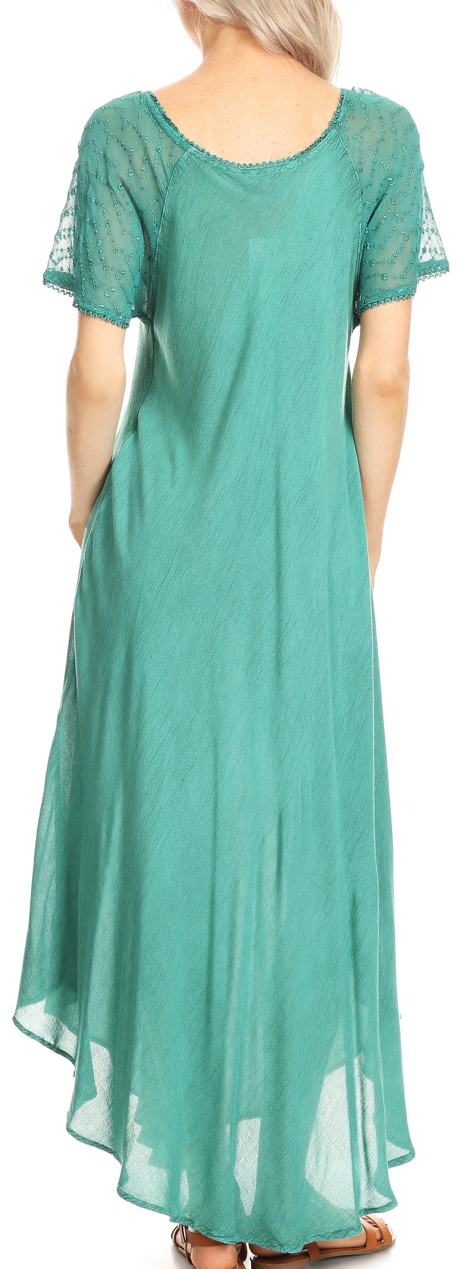 Sakkas Helena Embroidered Nightgown / Women Sleepwear with Eyelet Sleeves - Concordia Style Boutique
