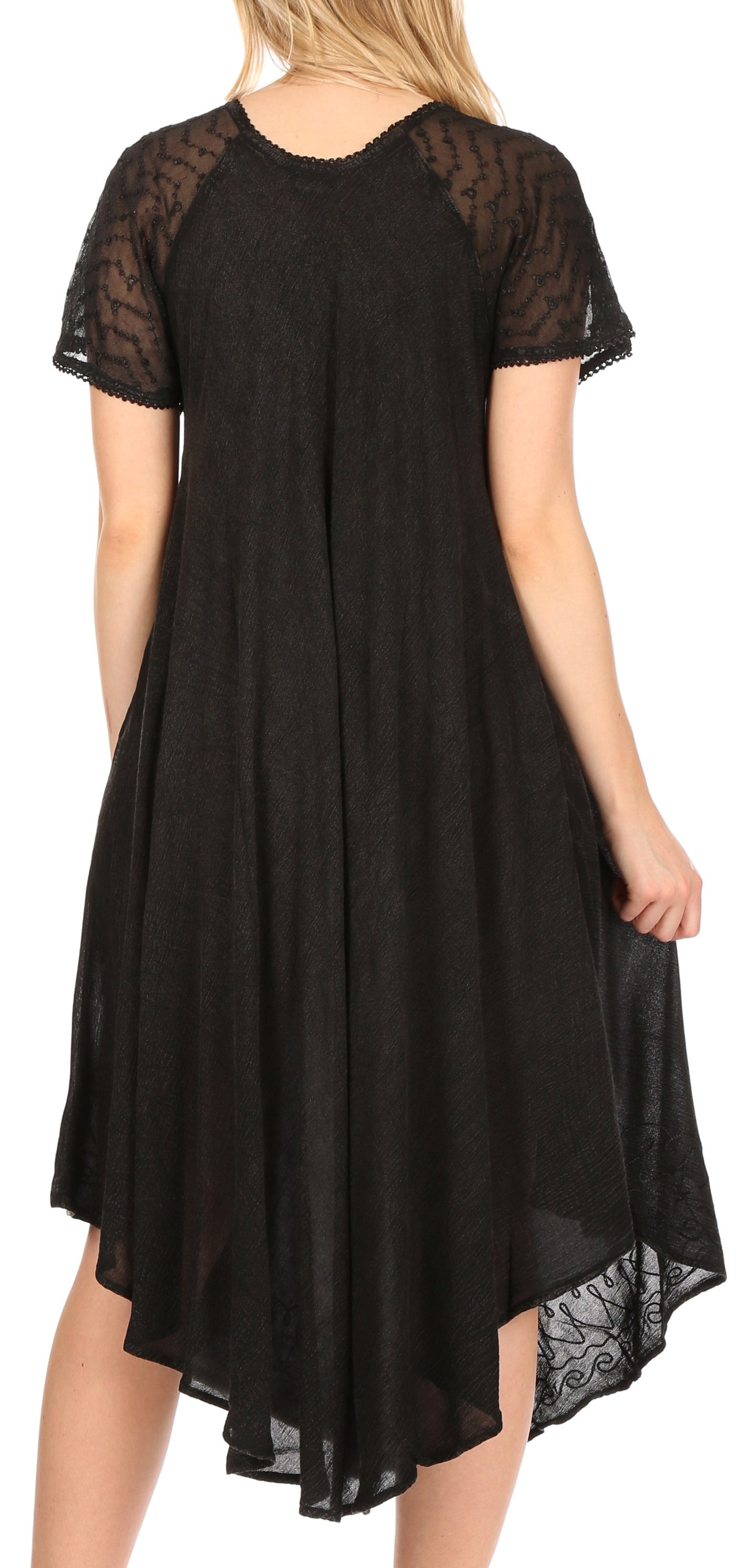 Sakkas Helena Embroidered Nightgown / Women Sleepwear with Eyelet Sleeves - Concordia Style Boutique