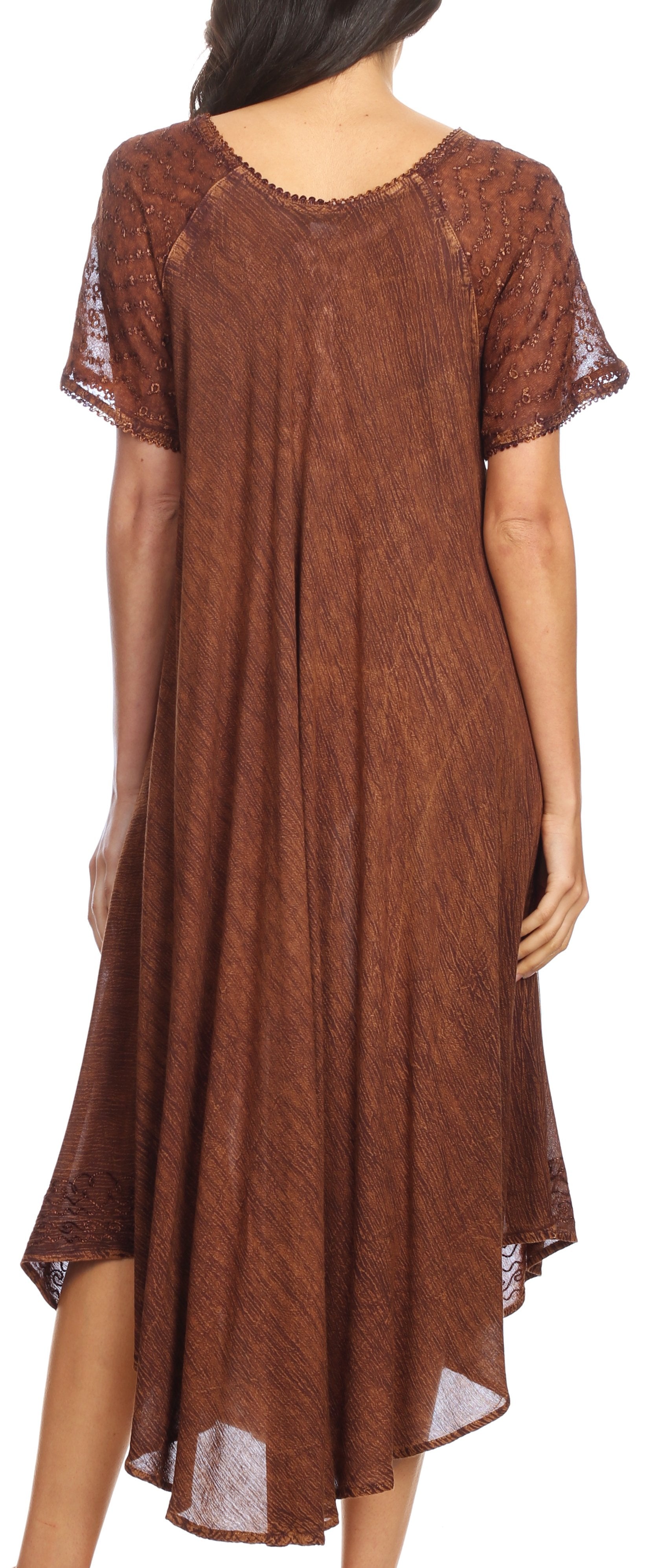 Sakkas Helena Embroidered Nightgown / Women Sleepwear with Eyelet Sleeves - Concordia Style Boutique