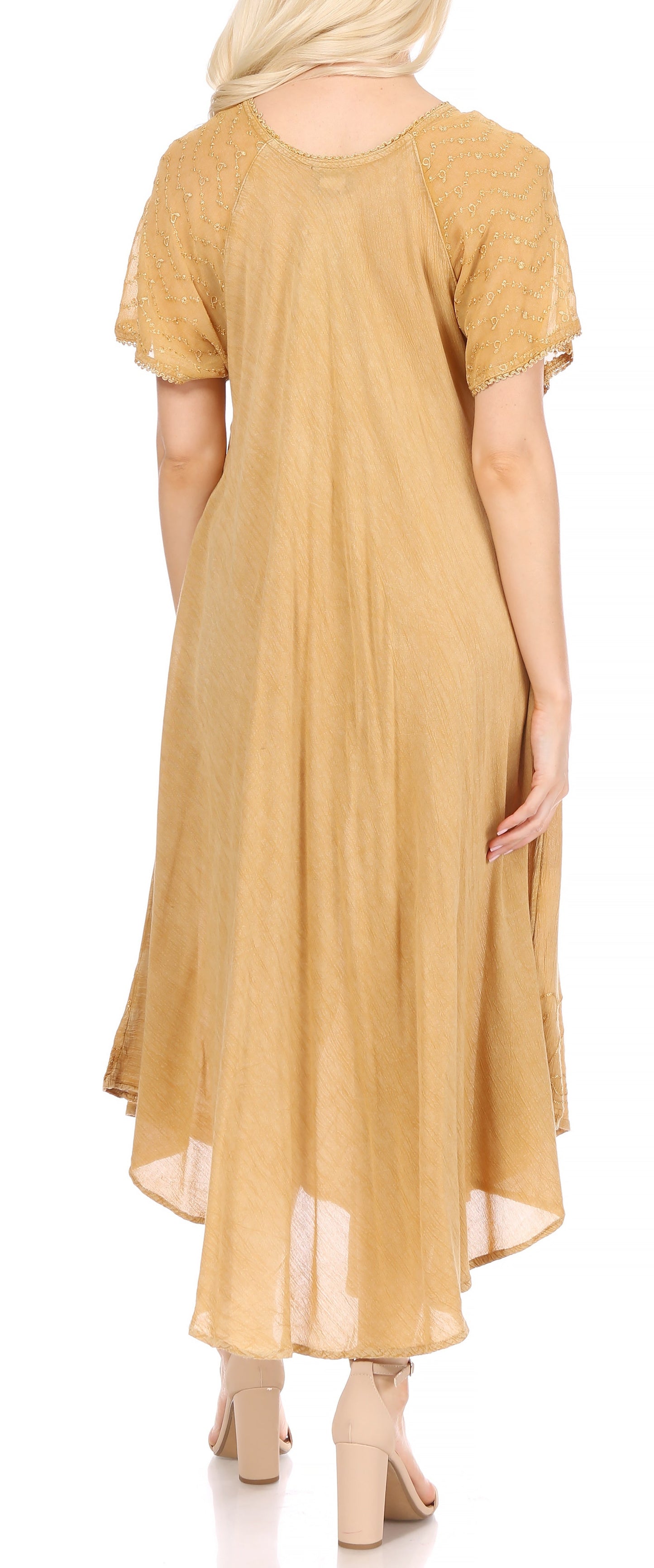 Sakkas Helena Embroidered Nightgown / Women Sleepwear with Eyelet Sleeves - Concordia Style Boutique