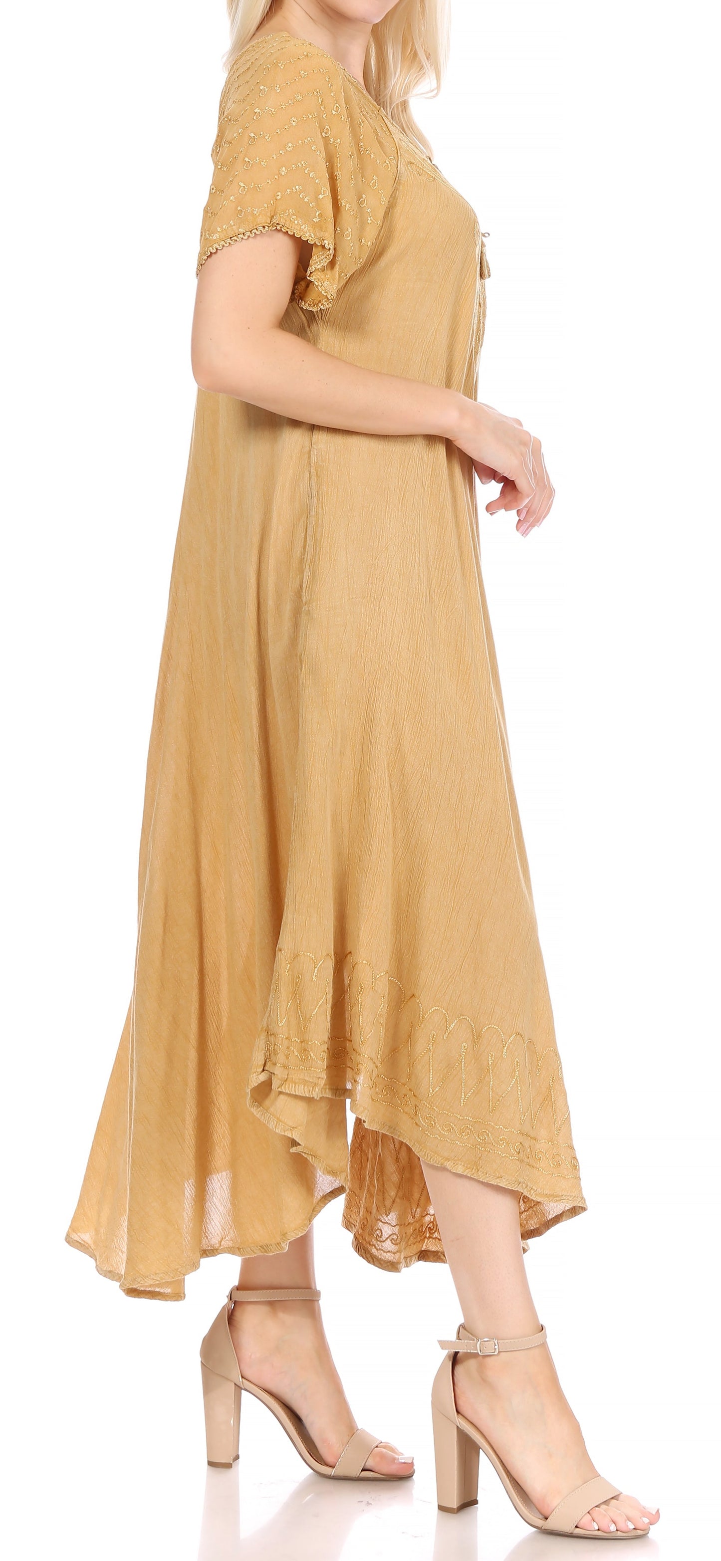 Sakkas Helena Embroidered Nightgown / Women Sleepwear with Eyelet Sleeves - Concordia Style Boutique