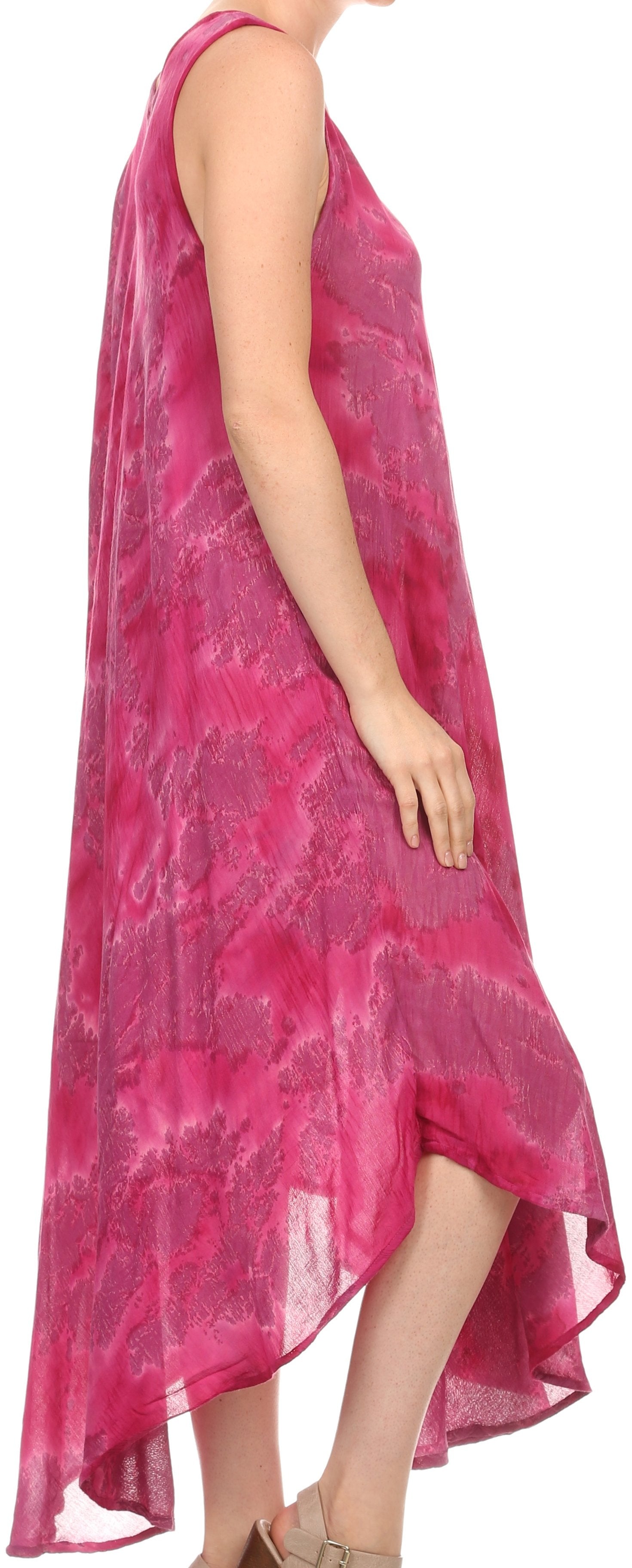 Sakkas Laeila Tie Dye Washed Long Sleeveless Tank Top Caftan Dress / Cover Up - Concordia Style Boutique
