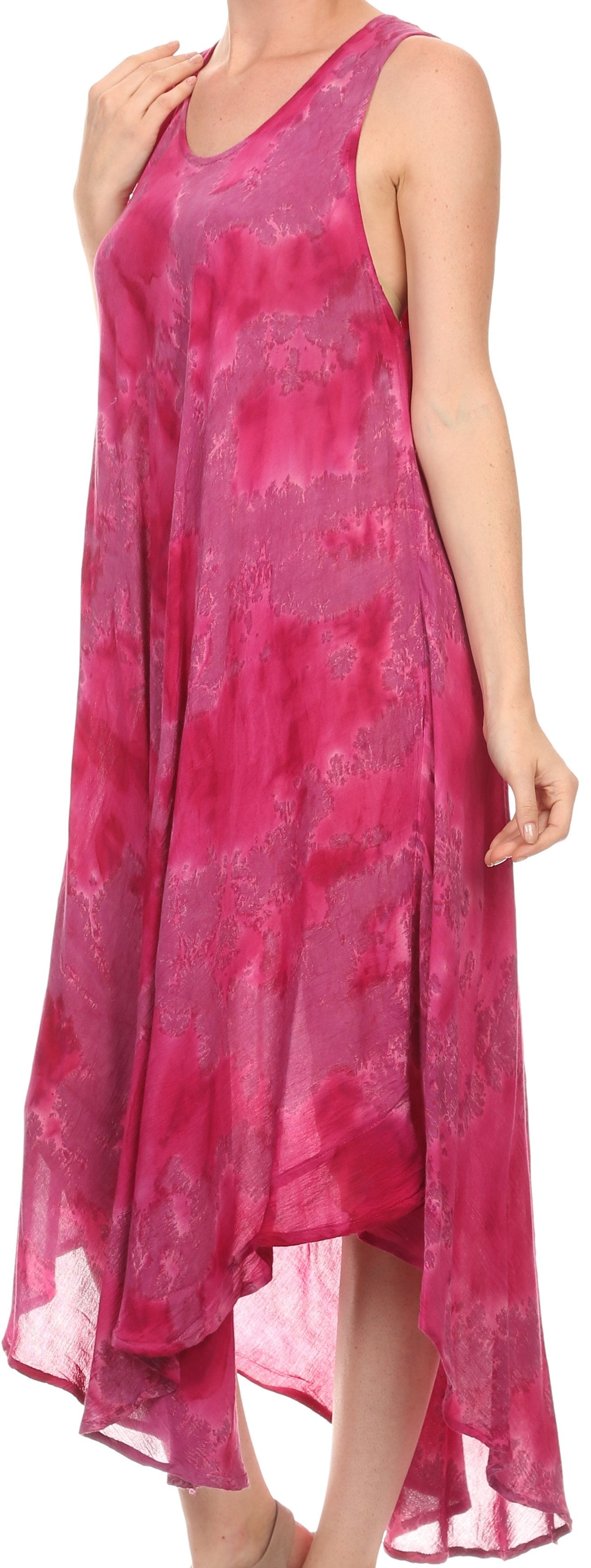 Sakkas Laeila Tie Dye Washed Long Sleeveless Tank Top Caftan Dress / Cover Up - Concordia Style Boutique