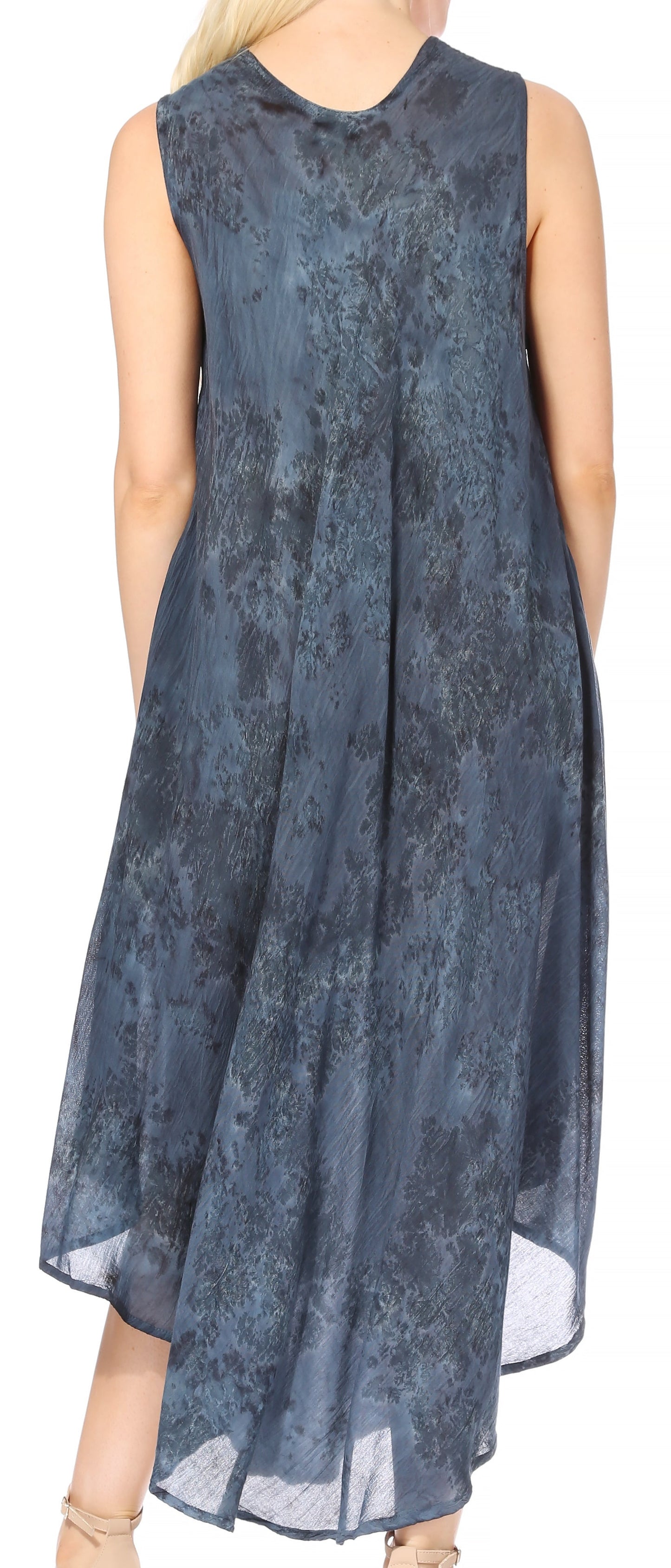 Sakkas Laeila Tie Dye Washed Long Sleeveless Tank Top Caftan Dress / Cover Up - Concordia Style Boutique