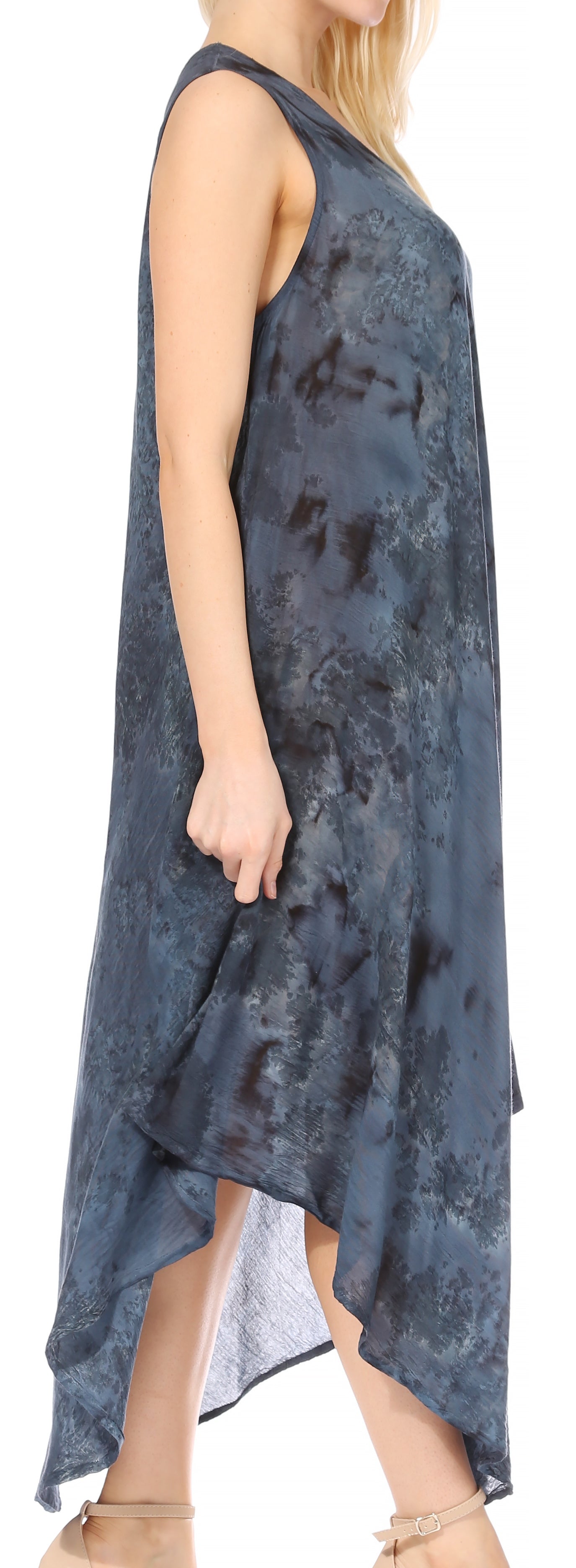Sakkas Laeila Tie Dye Washed Long Sleeveless Tank Top Caftan Dress / Cover Up - Concordia Style Boutique
