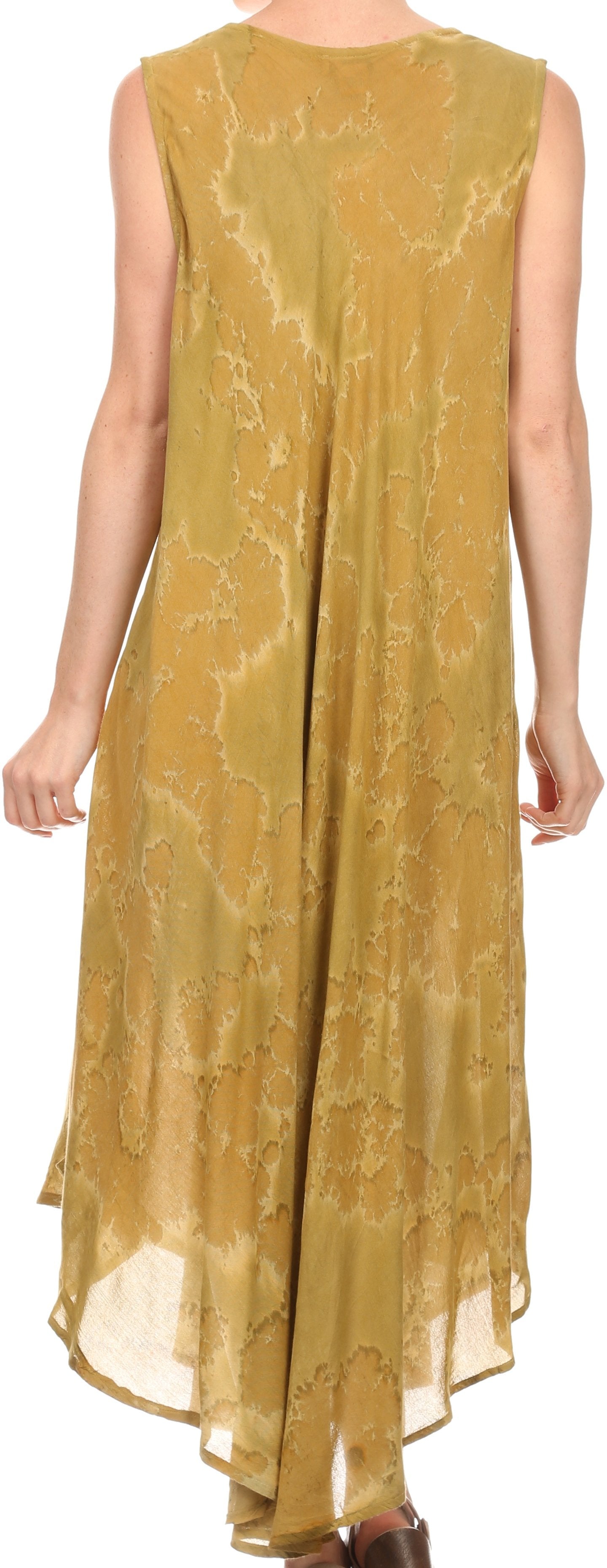 Sakkas Laeila Tie Dye Washed Long Sleeveless Tank Top Caftan Dress / Cover Up - Concordia Style Boutique