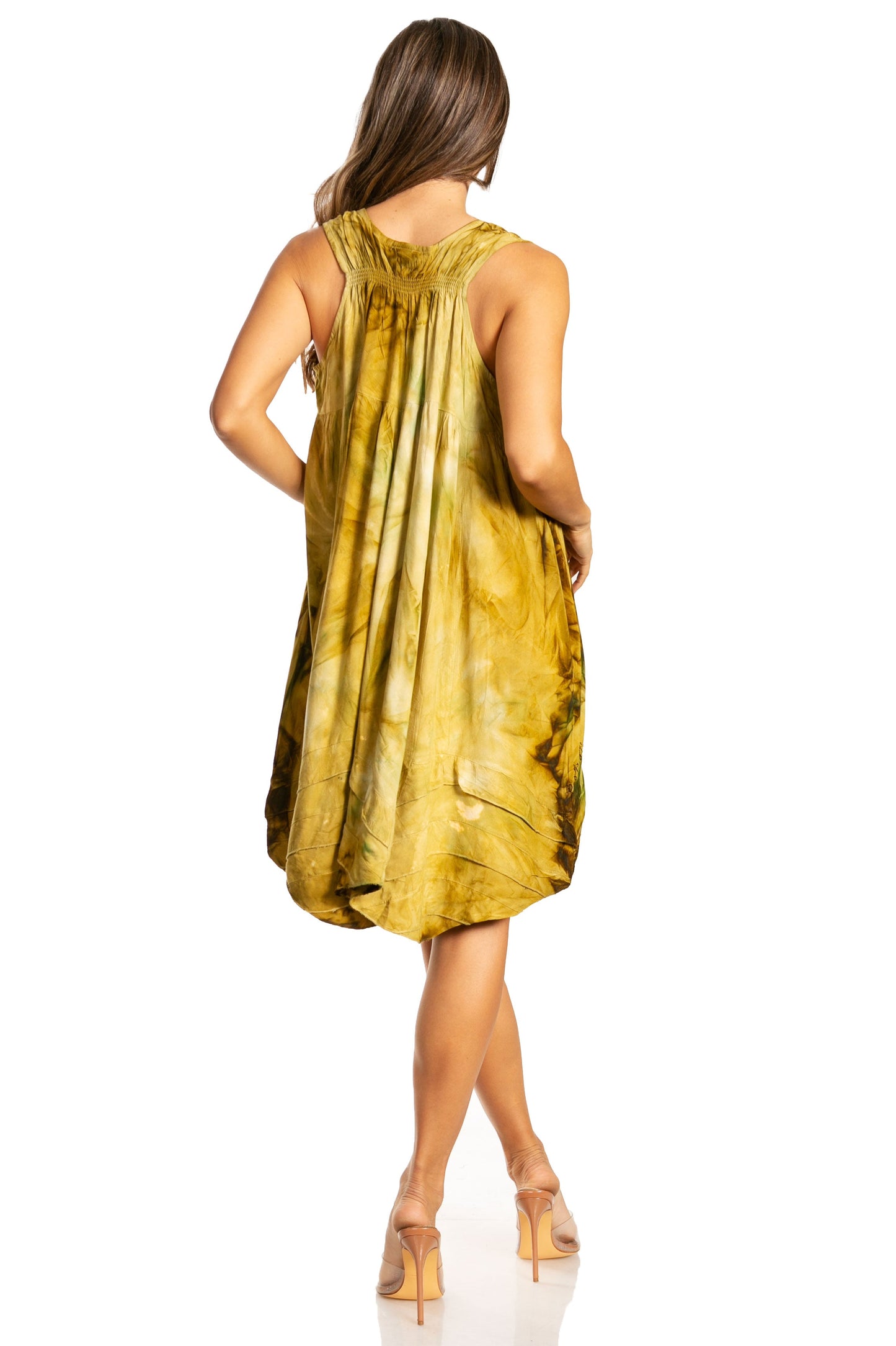 Sakkas Artemi Women's Casual Short Tie-dye Sleeveless Loose Tank Dress Cover-up - Concordia Style Boutique