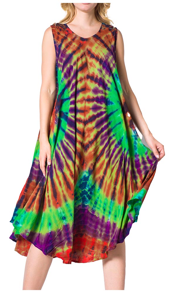 Sakkas Neja Women's Casual Maxi Summer Sleeveless Loose Fit Tie Dye Tank Dress - Concordia Style Boutique