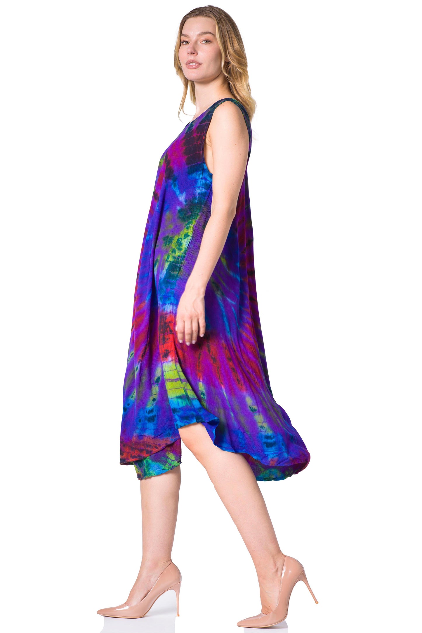 Sakkas Neja Women's Casual Maxi Summer Sleeveless Loose Fit Tie Dye Tank Dress - Concordia Style Boutique