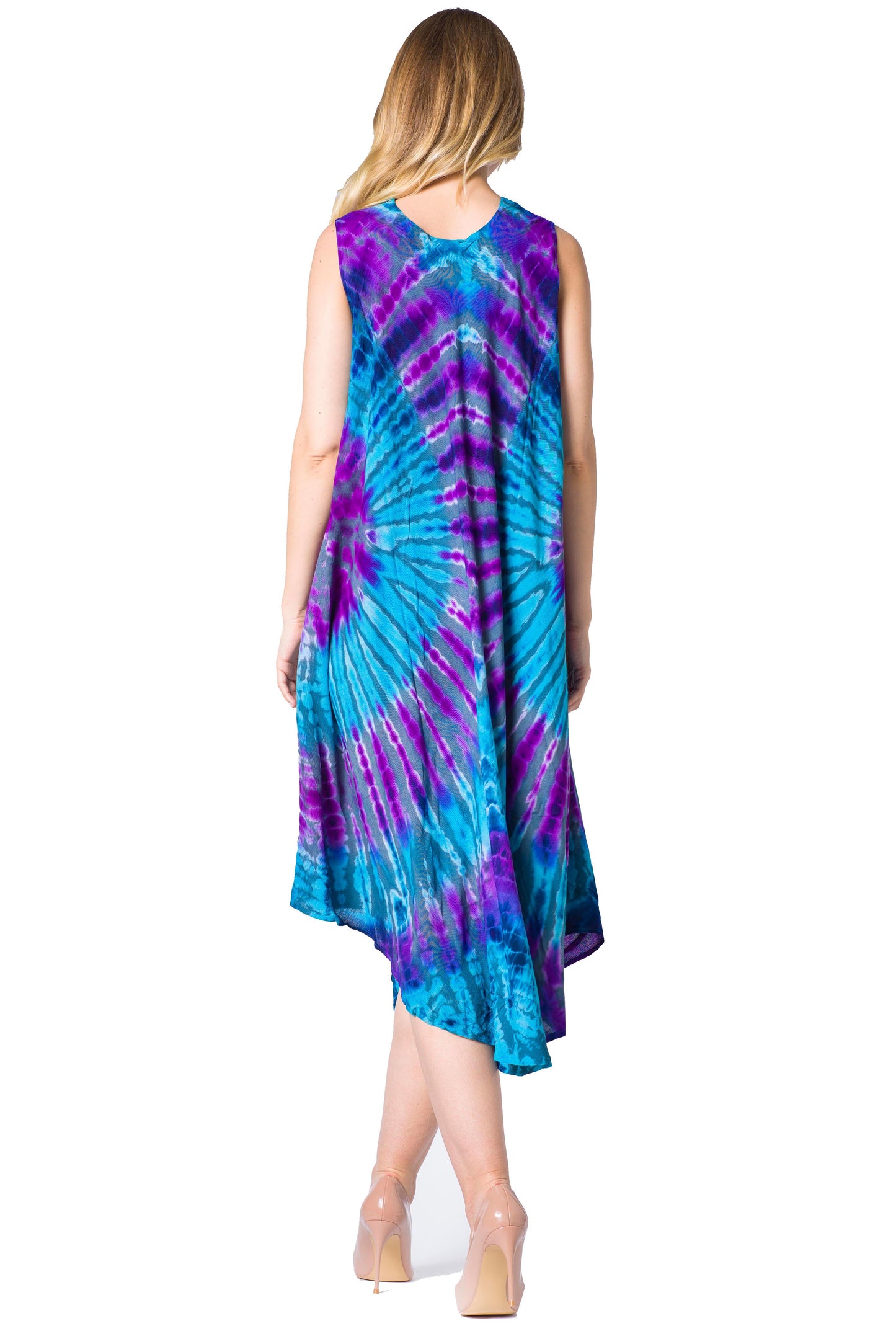 Sakkas Neja Women's Casual Maxi Summer Sleeveless Loose Fit Tie Dye Tank Dress - Concordia Style Boutique
