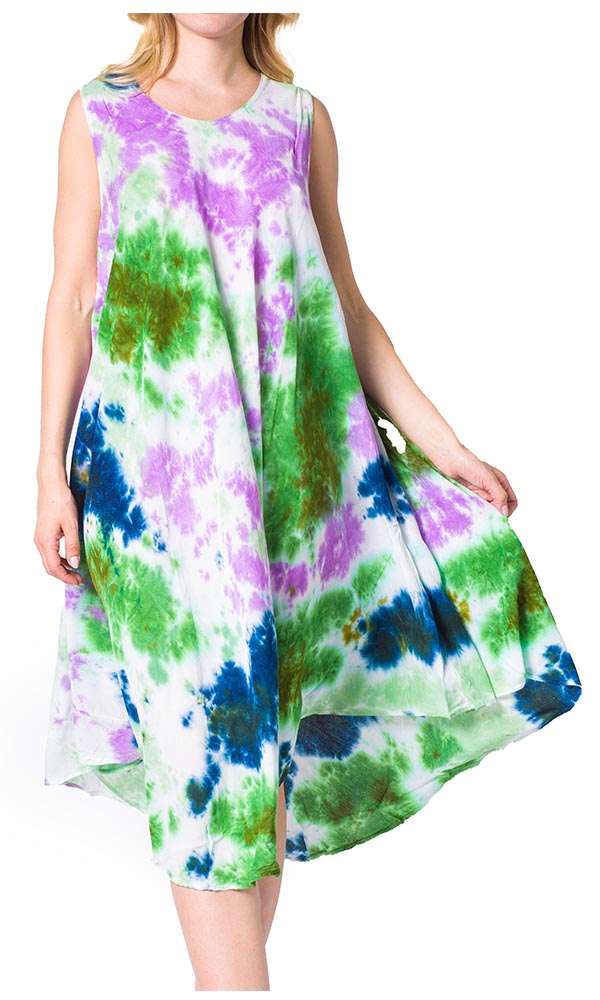 Sakkas Neja Women's Casual Maxi Summer Sleeveless Loose Fit Tie Dye Tank Dress - Concordia Style Boutique
