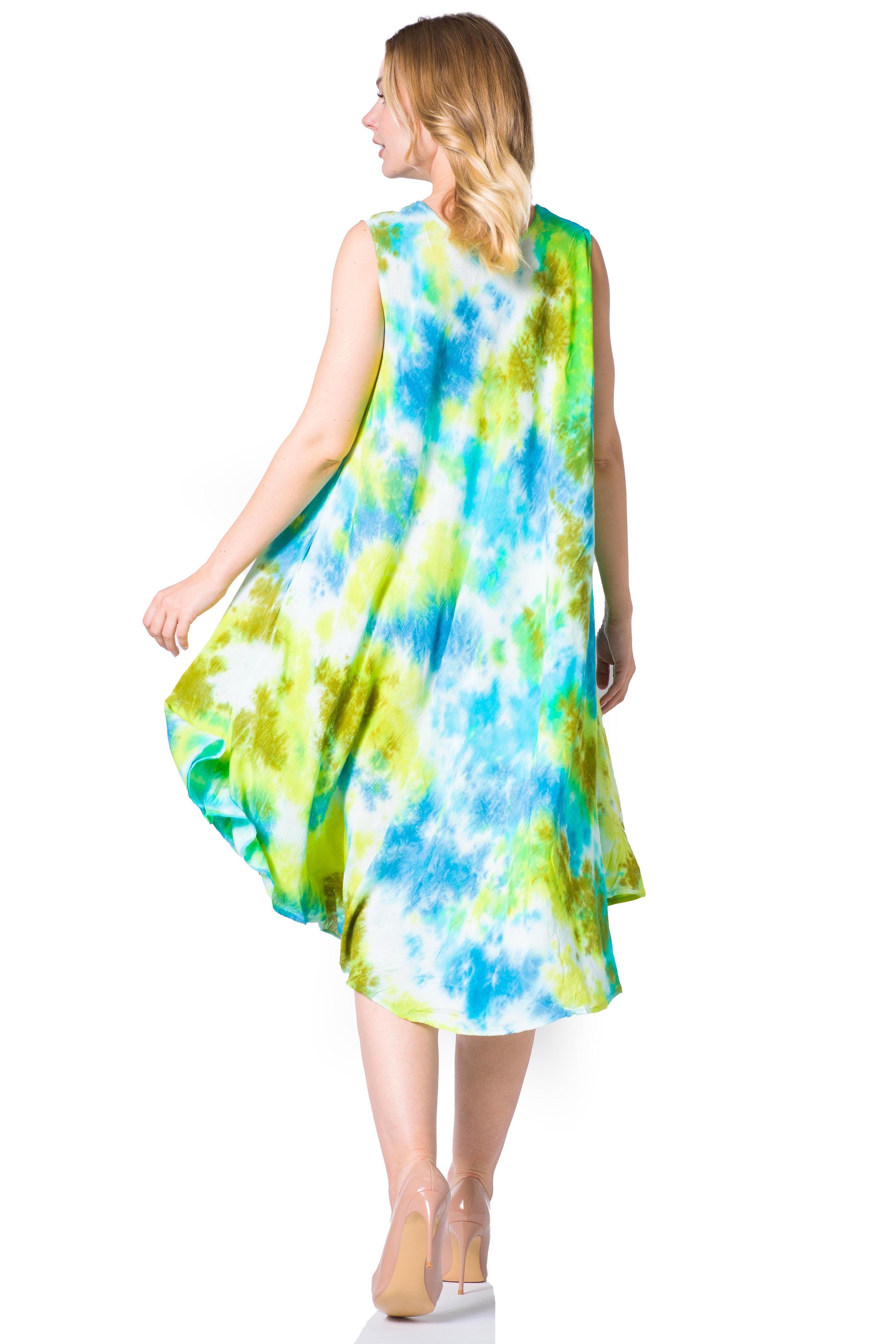 Sakkas Neja Women's Casual Maxi Summer Sleeveless Loose Fit Tie Dye Tank Dress - Concordia Style Boutique