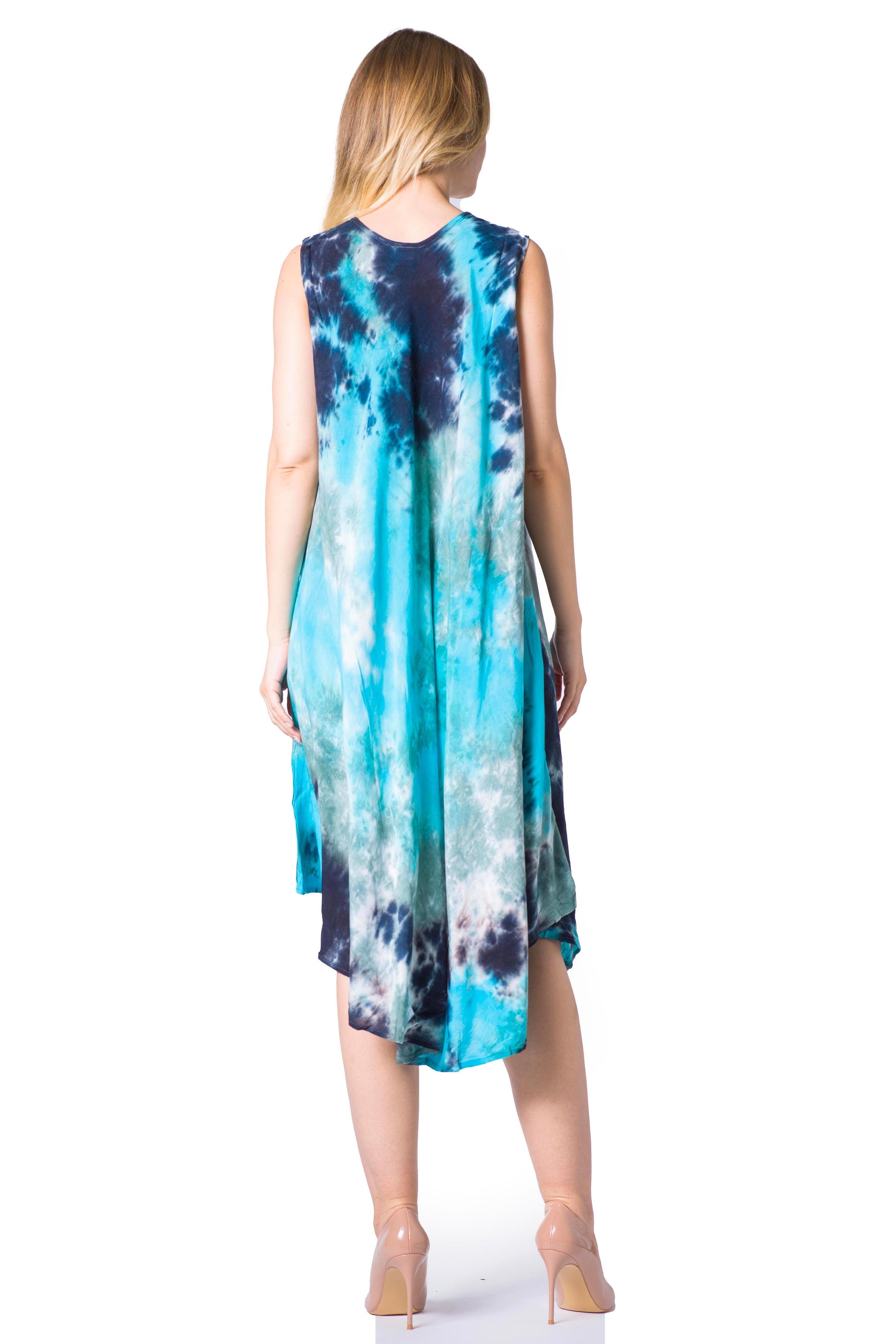 Sakkas Neja Women's Casual Maxi Summer Sleeveless Loose Fit Tie Dye Tank Dress - Concordia Style Boutique