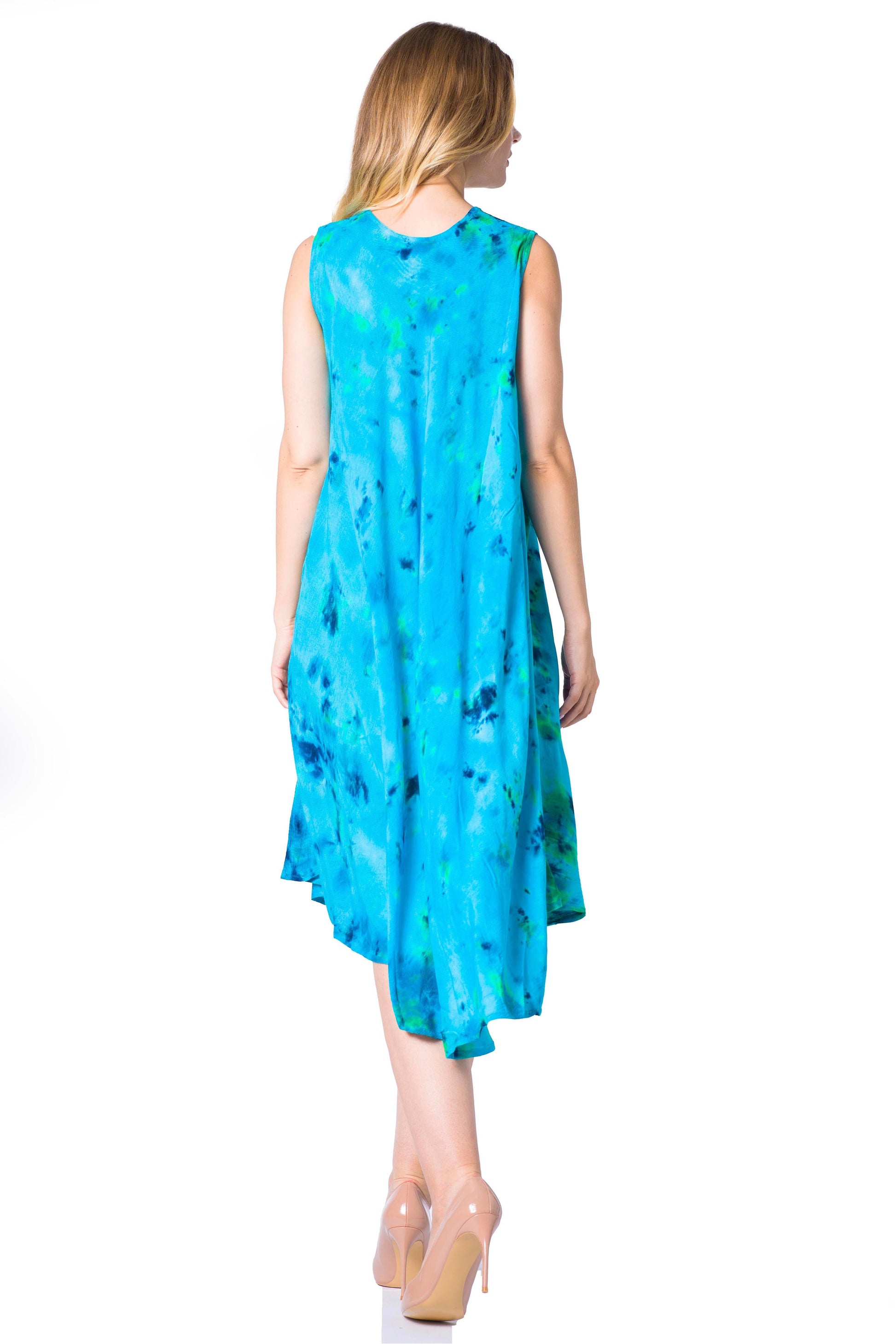 Sakkas Neja Women's Casual Maxi Summer Sleeveless Loose Fit Tie Dye Tank Dress - Concordia Style Boutique