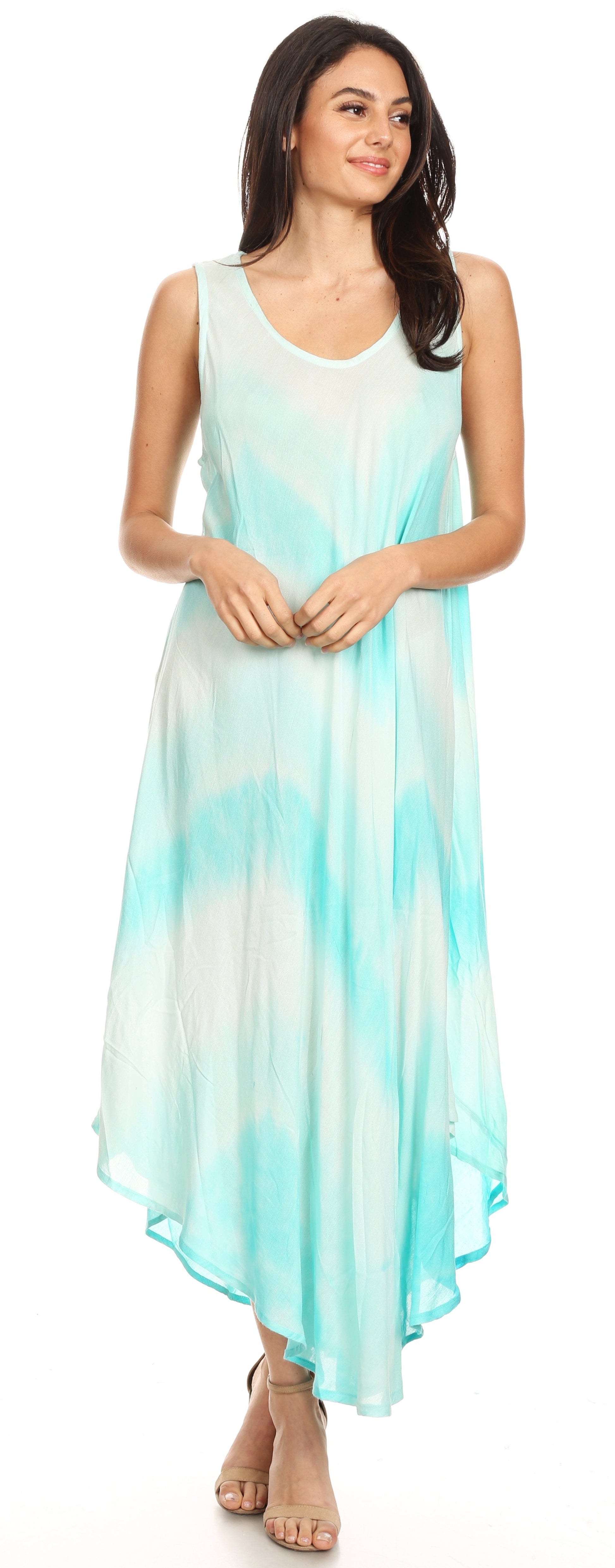 Sakkas Neja Women's Casual Maxi Summer Sleeveless Loose Fit Tie Dye Tank Dress - Concordia Style Boutique