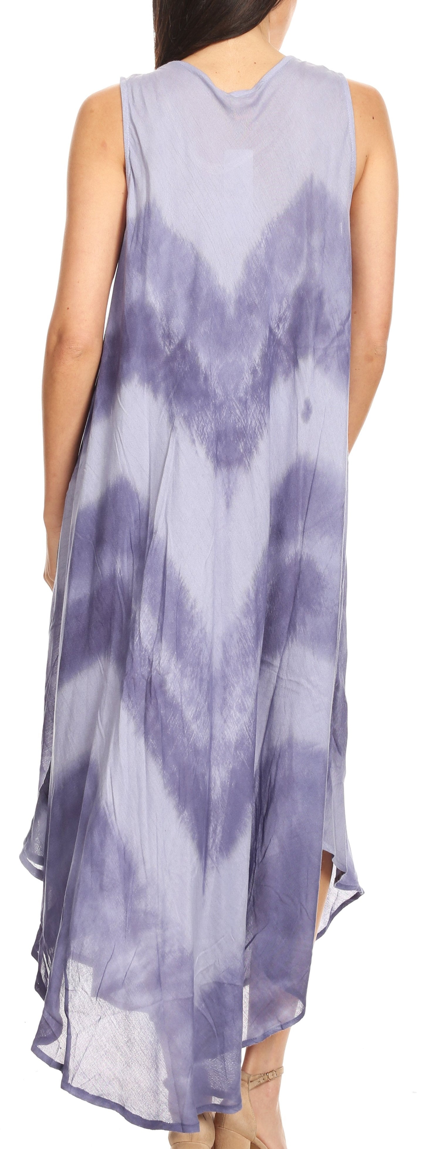 Sakkas Neja Women's Casual Maxi Summer Sleeveless Loose Fit Tie Dye Tank Dress - Concordia Style Boutique