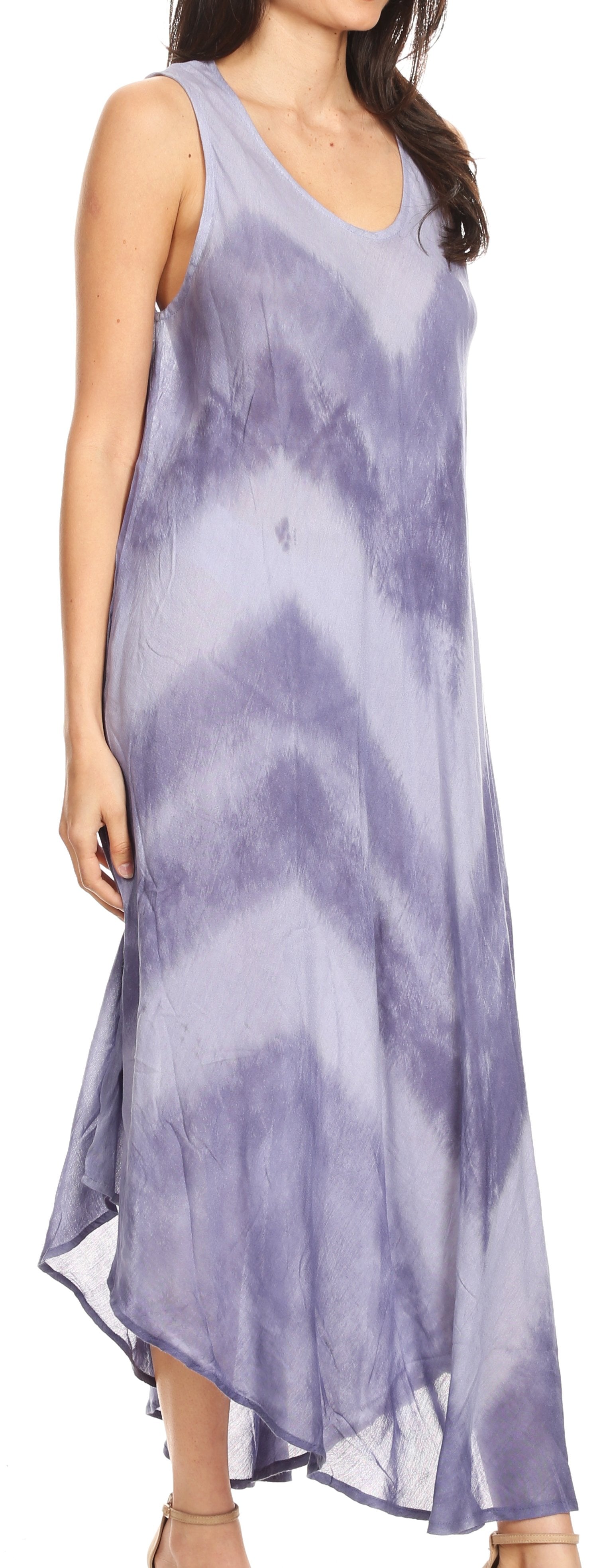 Sakkas Neja Women's Casual Maxi Summer Sleeveless Loose Fit Tie Dye Tank Dress - Concordia Style Boutique