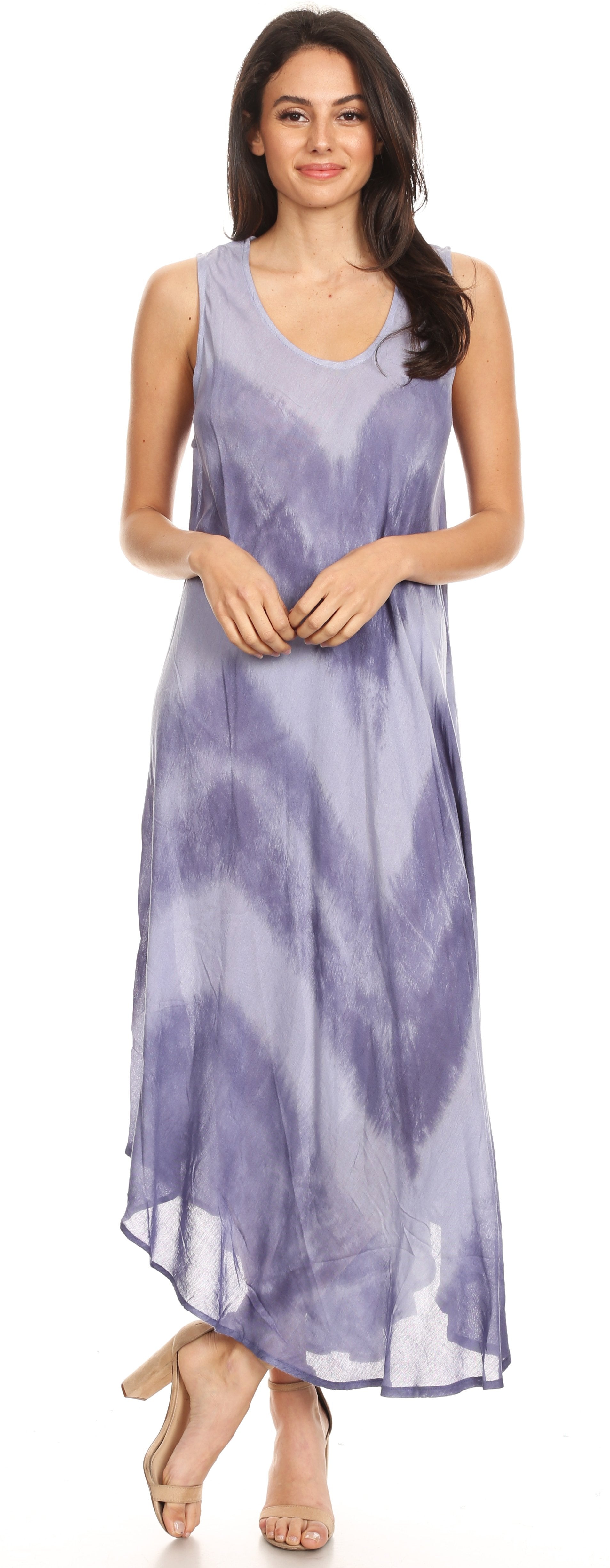 Sakkas Neja Women's Casual Maxi Summer Sleeveless Loose Fit Tie Dye Tank Dress - Concordia Style Boutique