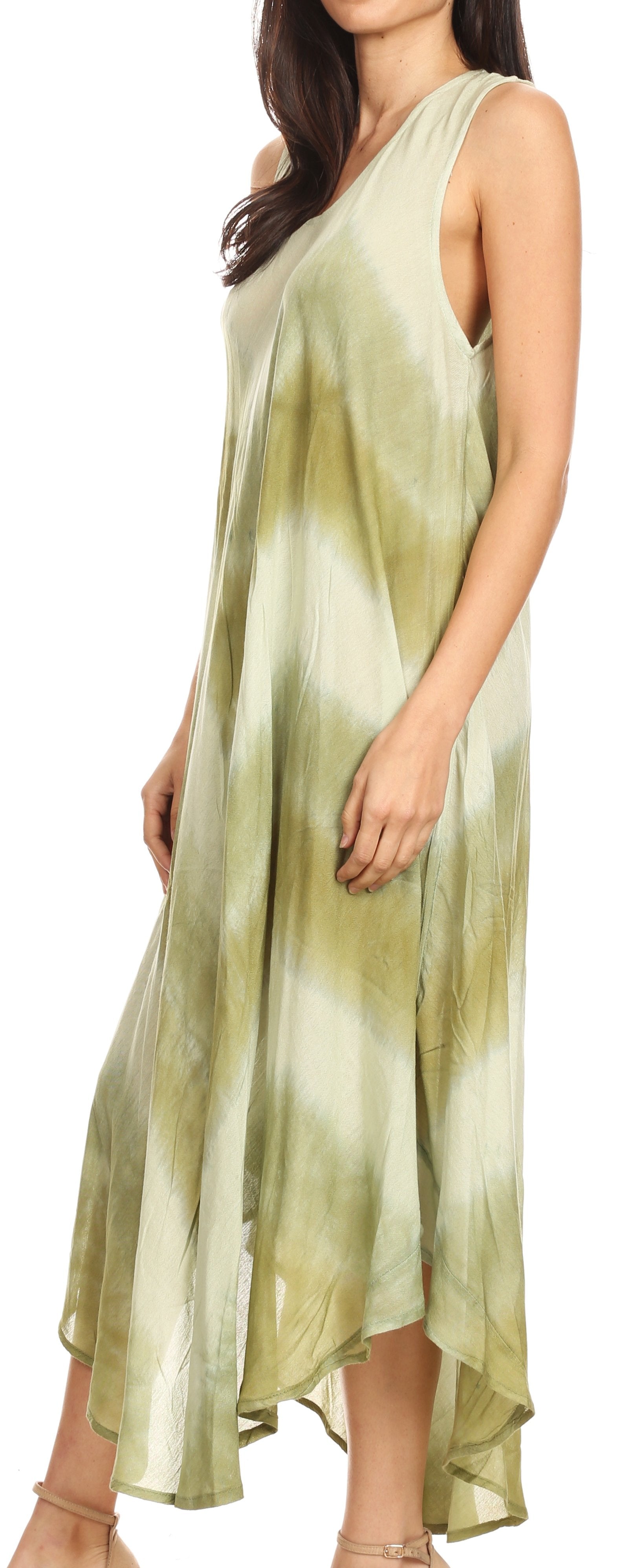 Sakkas Neja Women's Casual Maxi Summer Sleeveless Loose Fit Tie Dye Tank Dress - Concordia Style Boutique