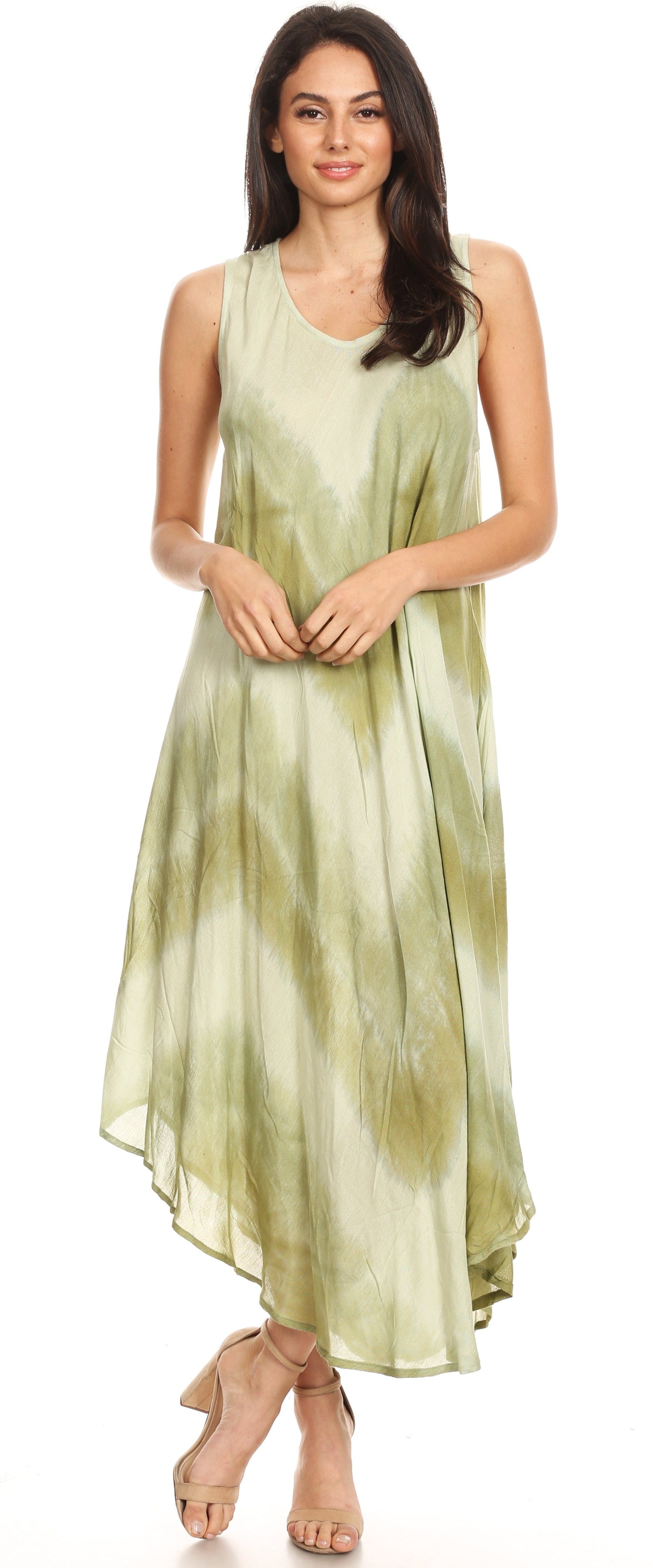Sakkas Neja Women's Casual Maxi Summer Sleeveless Loose Fit Tie Dye Tank Dress - Concordia Style Boutique