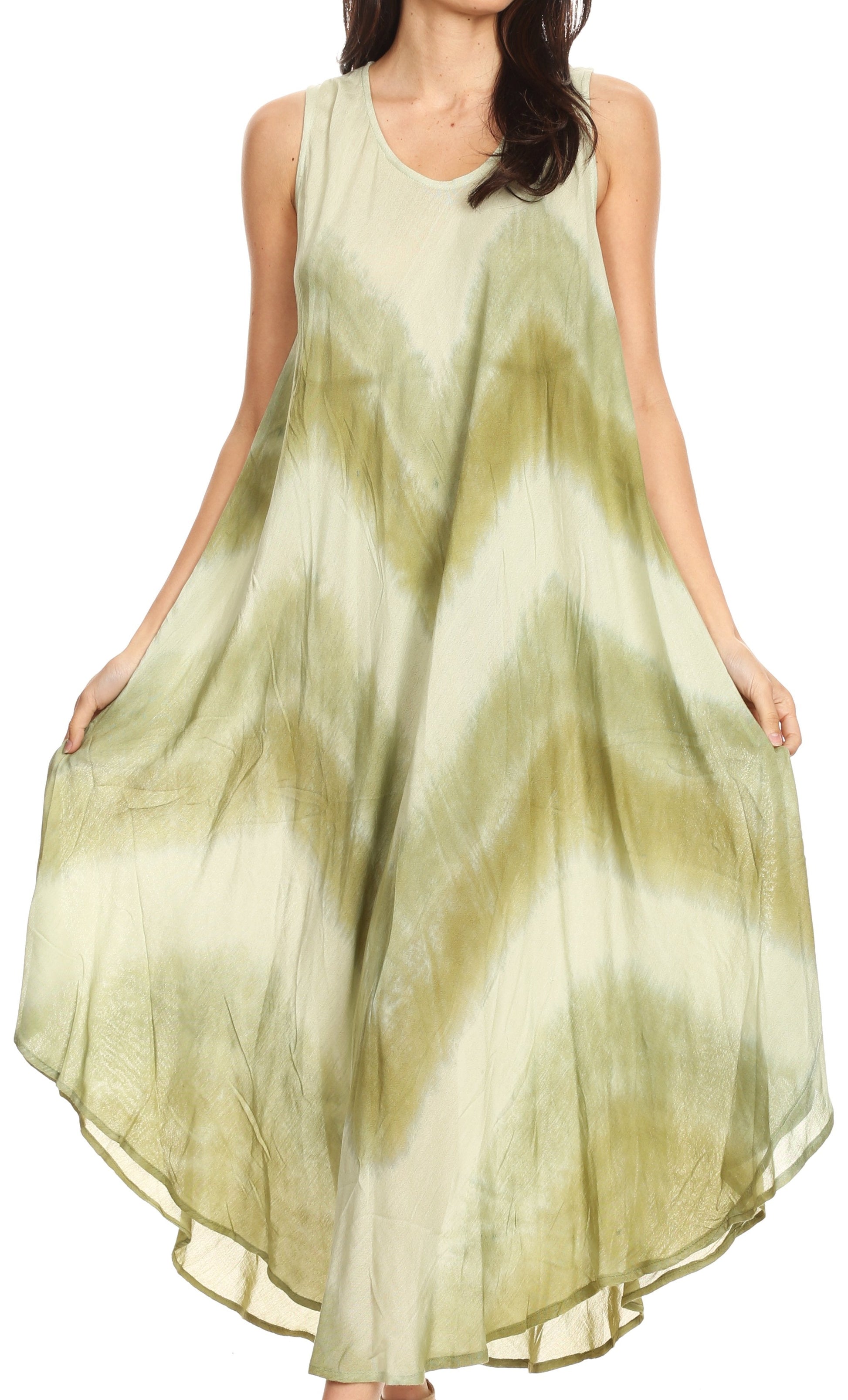 Sakkas Neja Women's Casual Maxi Summer Sleeveless Loose Fit Tie Dye Tank Dress - Concordia Style Boutique