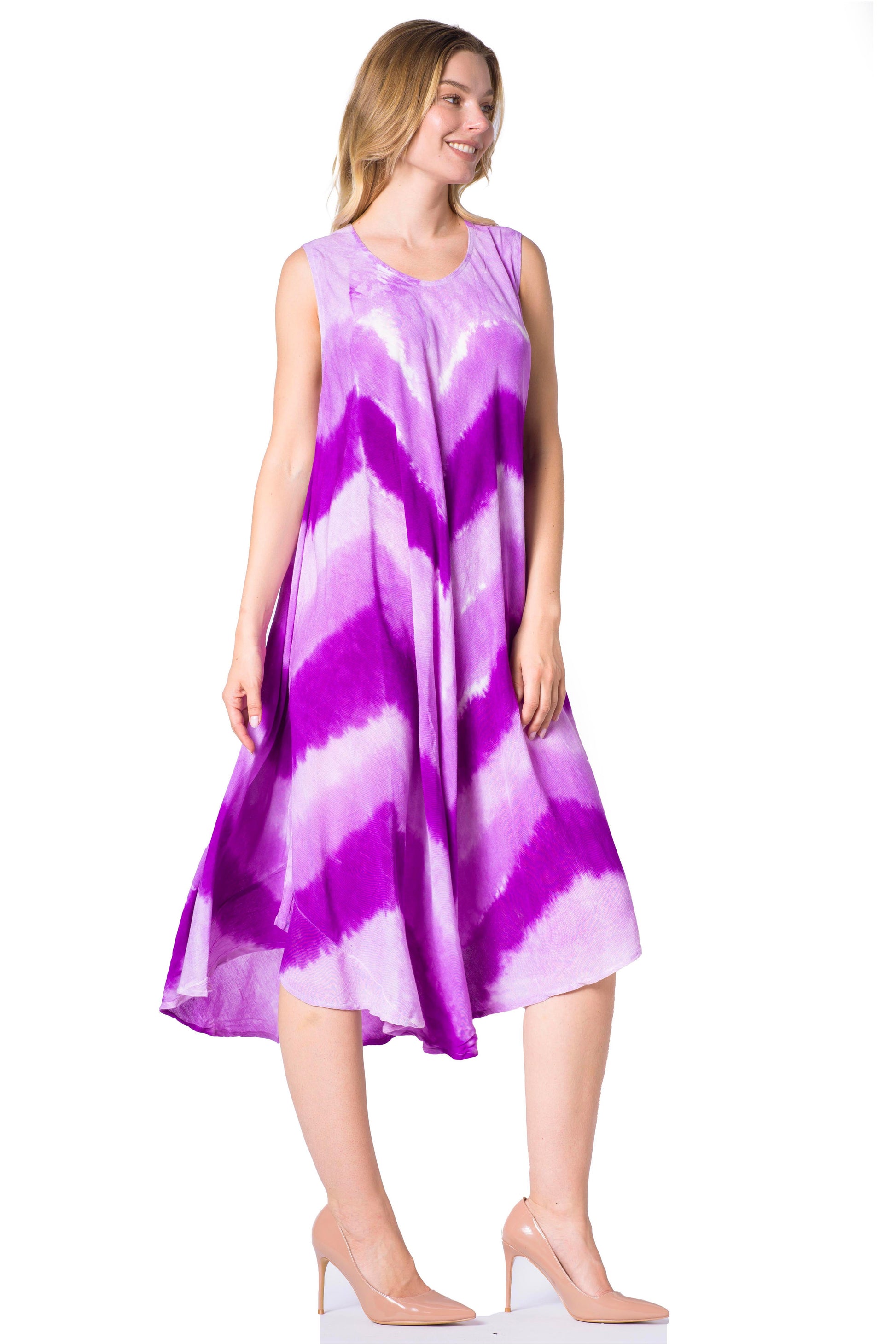 Sakkas Neja Women's Casual Maxi Summer Sleeveless Loose Fit Tie Dye Tank Dress - Concordia Style Boutique