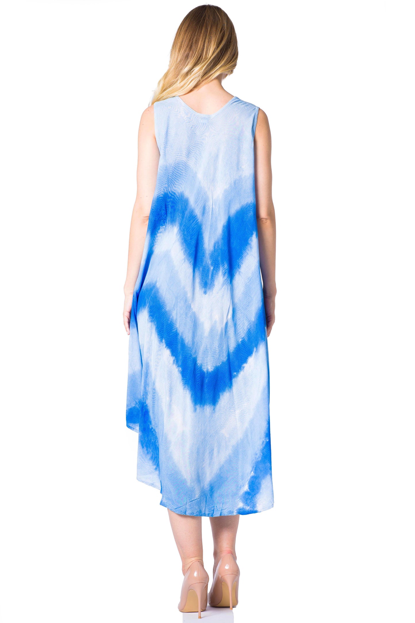 Sakkas Neja Women's Casual Maxi Summer Sleeveless Loose Fit Tie Dye Tank Dress - Concordia Style Boutique