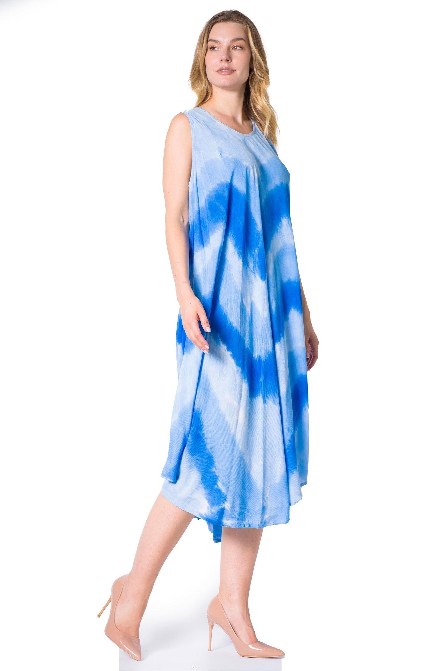 Sakkas Neja Women's Casual Maxi Summer Sleeveless Loose Fit Tie Dye Tank Dress - Concordia Style Boutique