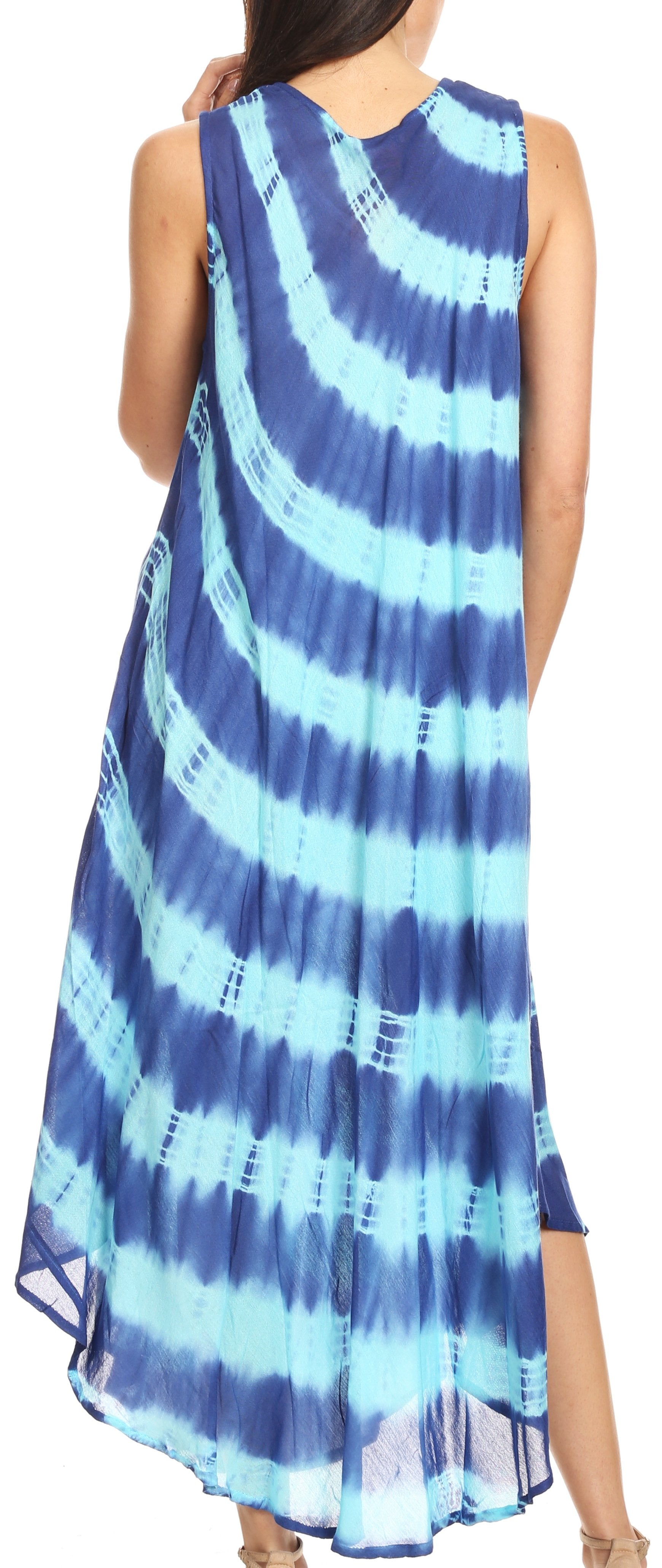 Sakkas Neja Women's Casual Maxi Summer Sleeveless Loose Fit Tie Dye Tank Dress - Concordia Style Boutique