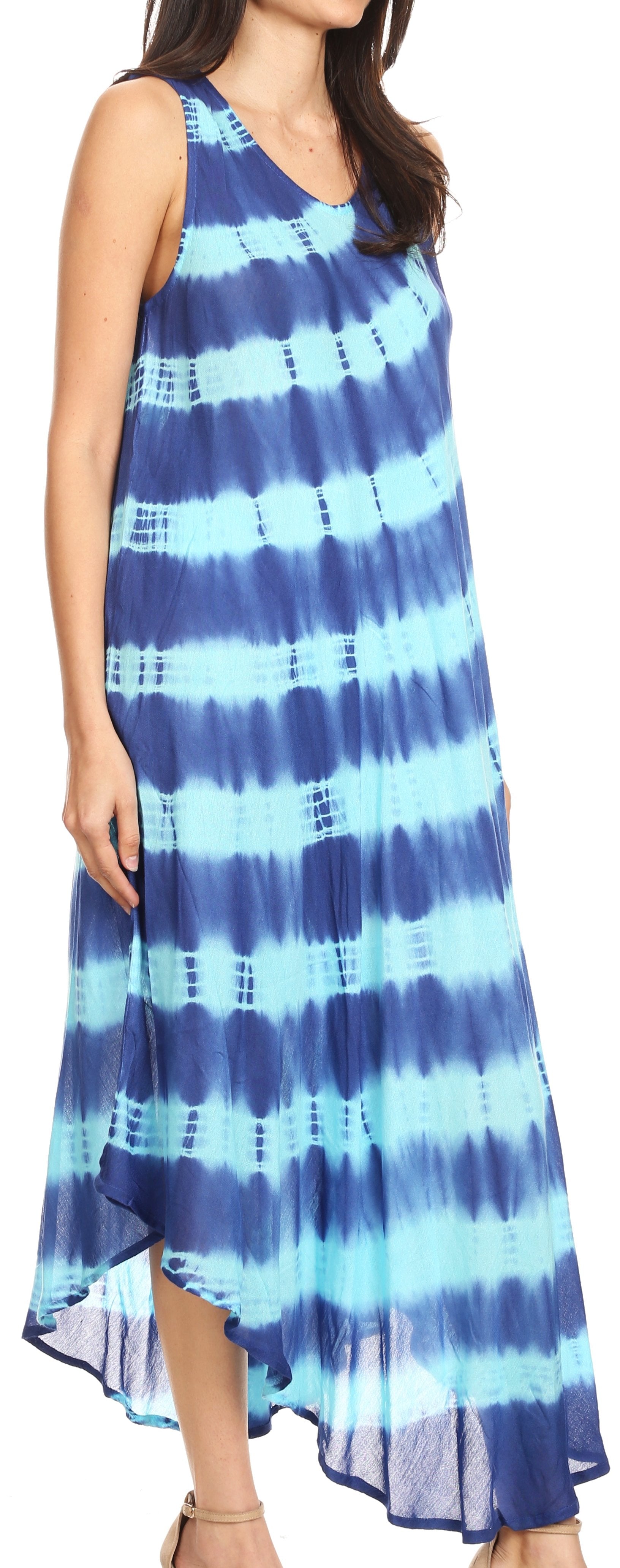 Sakkas Neja Women's Casual Maxi Summer Sleeveless Loose Fit Tie Dye Tank Dress - Concordia Style Boutique