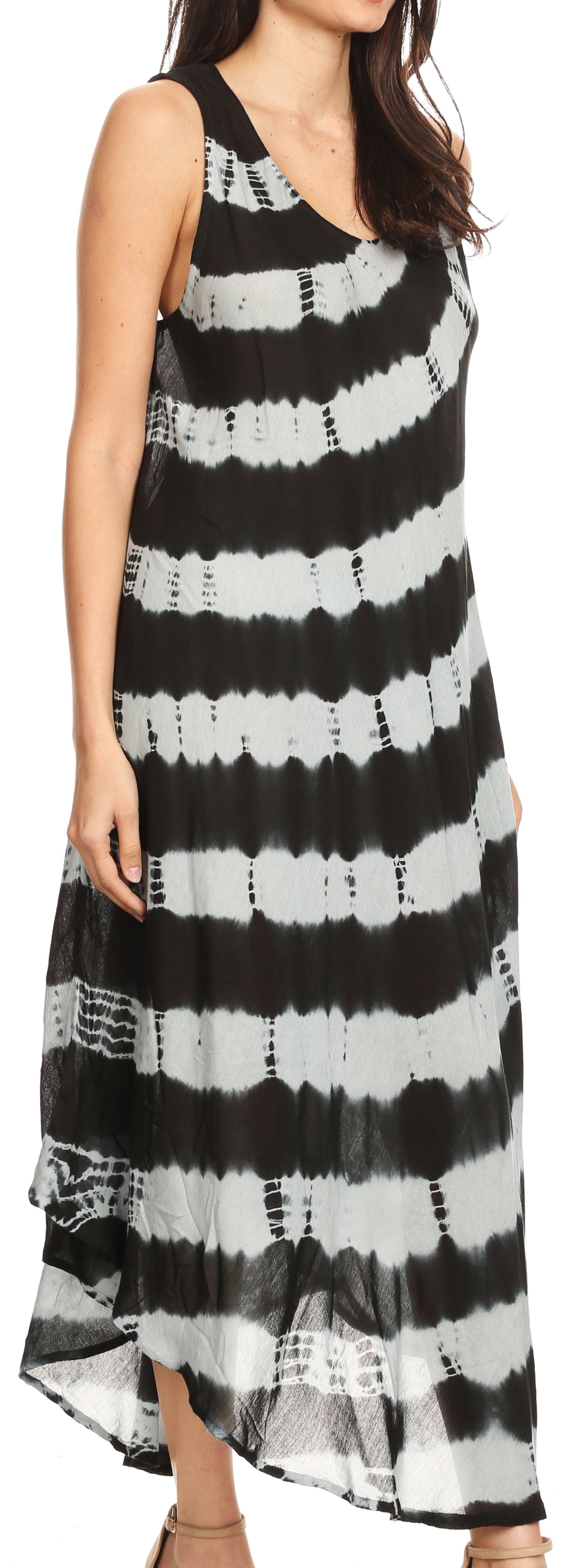 Sakkas Neja Women's Casual Maxi Summer Sleeveless Loose Fit Tie Dye Tank Dress - Concordia Style Boutique