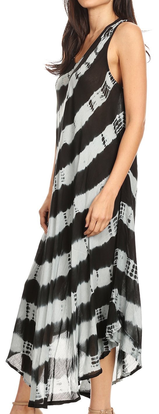 Sakkas Neja Women's Casual Maxi Summer Sleeveless Loose Fit Tie Dye Tank Dress - Concordia Style Boutique