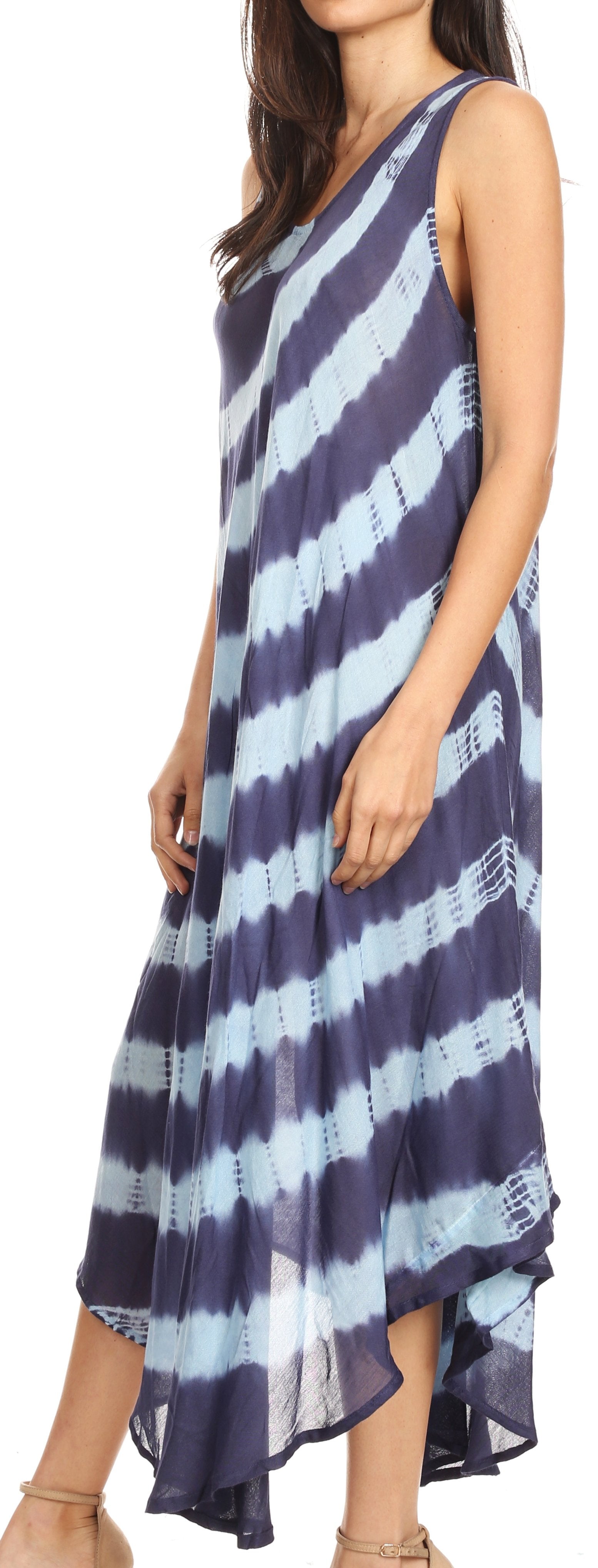 Sakkas Neja Women's Casual Maxi Summer Sleeveless Loose Fit Tie Dye Tank Dress - Concordia Style Boutique