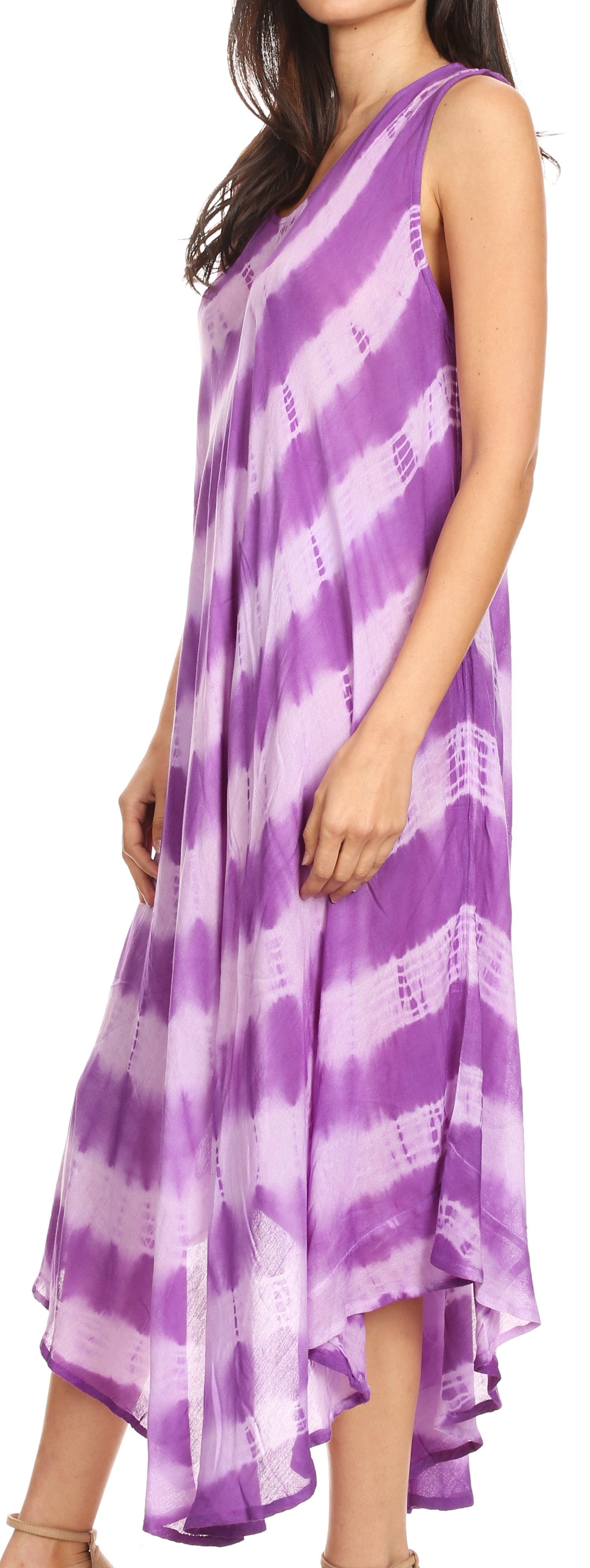 Sakkas Neja Women's Casual Maxi Summer Sleeveless Loose Fit Tie Dye Tank Dress - Concordia Style Boutique