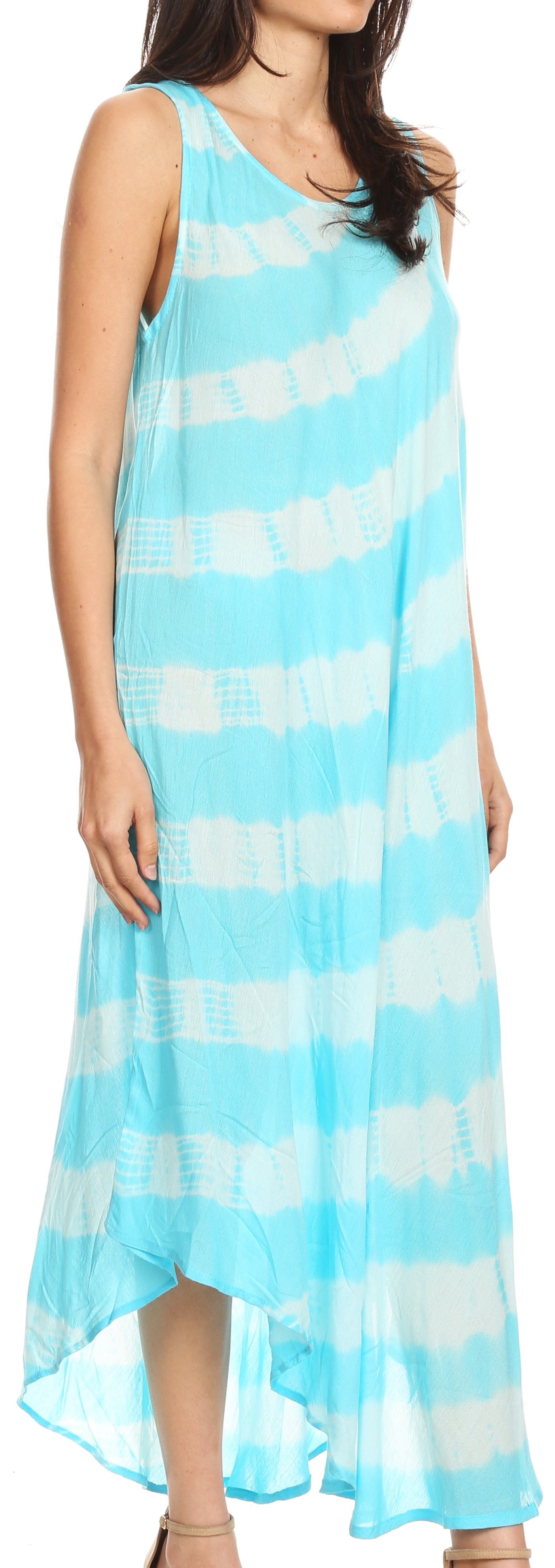 Sakkas Neja Women's Casual Maxi Summer Sleeveless Loose Fit Tie Dye Tank Dress - Concordia Style Boutique