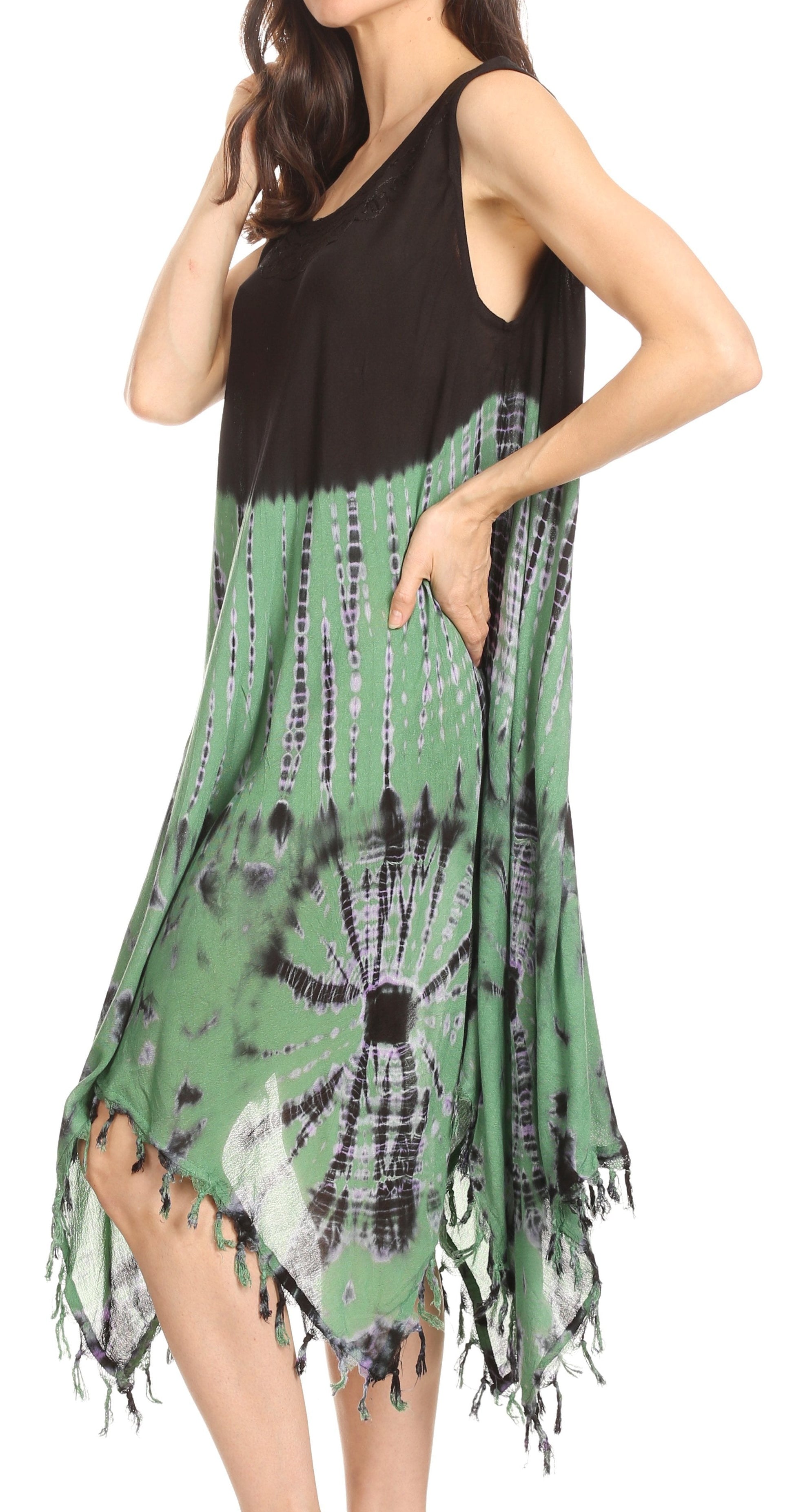 Sakkas Dori Women's Long Sleeves Casual Loose Swing Midi Dress Caftan Cover-up - Concordia Style Boutique
