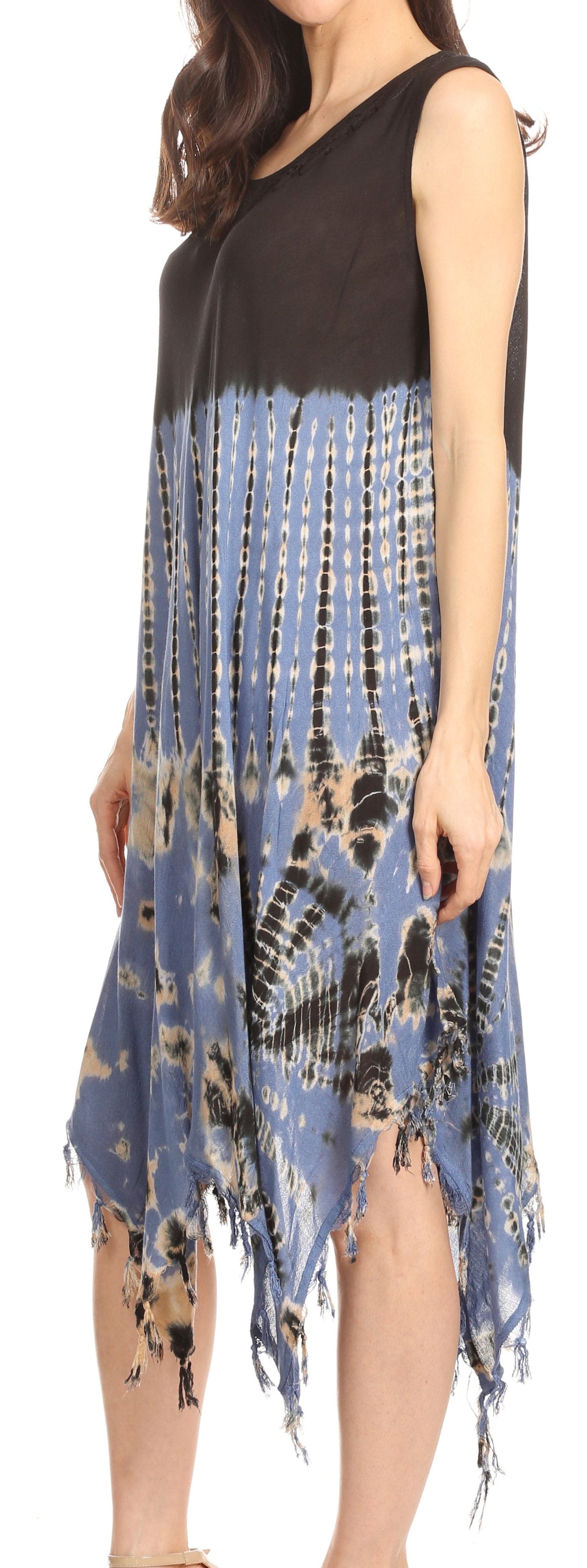Sakkas Dori Women's Long Sleeves Casual Loose Swing Midi Dress Caftan Cover-up - Concordia Style Boutique