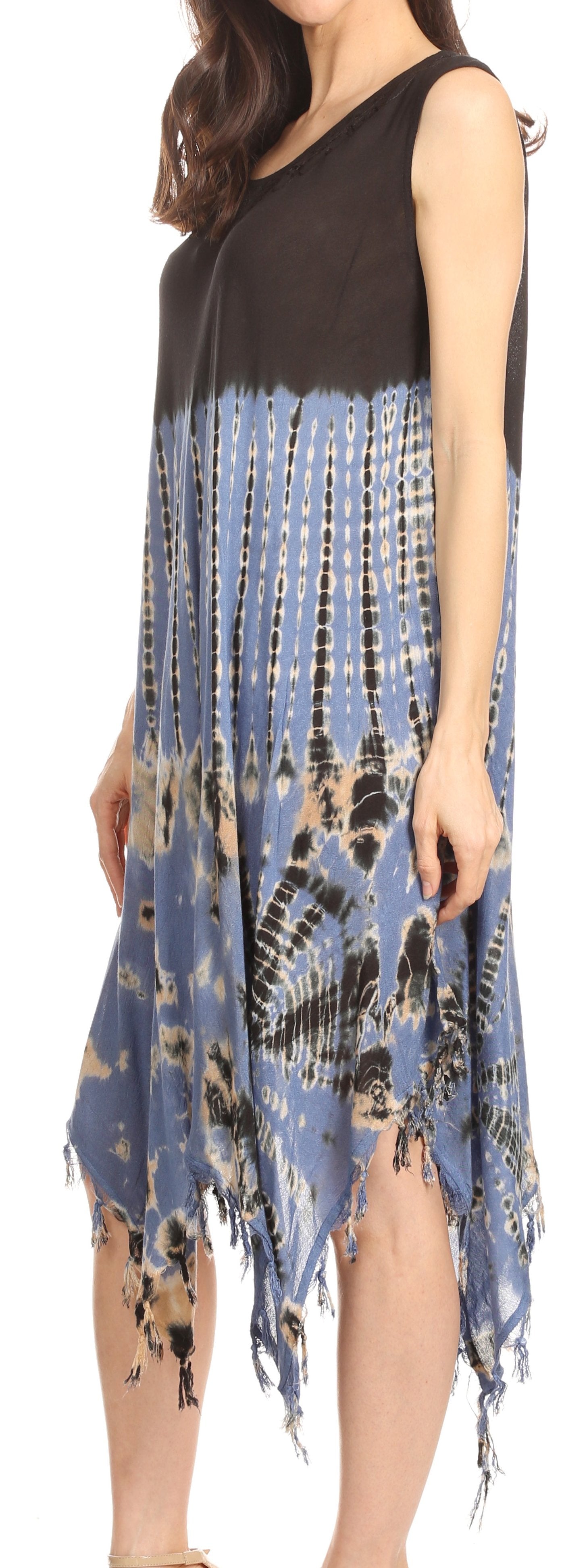Sakkas Dori Women's Long Sleeves Casual Loose Swing Midi Dress Caftan Cover-up - Concordia Style Boutique