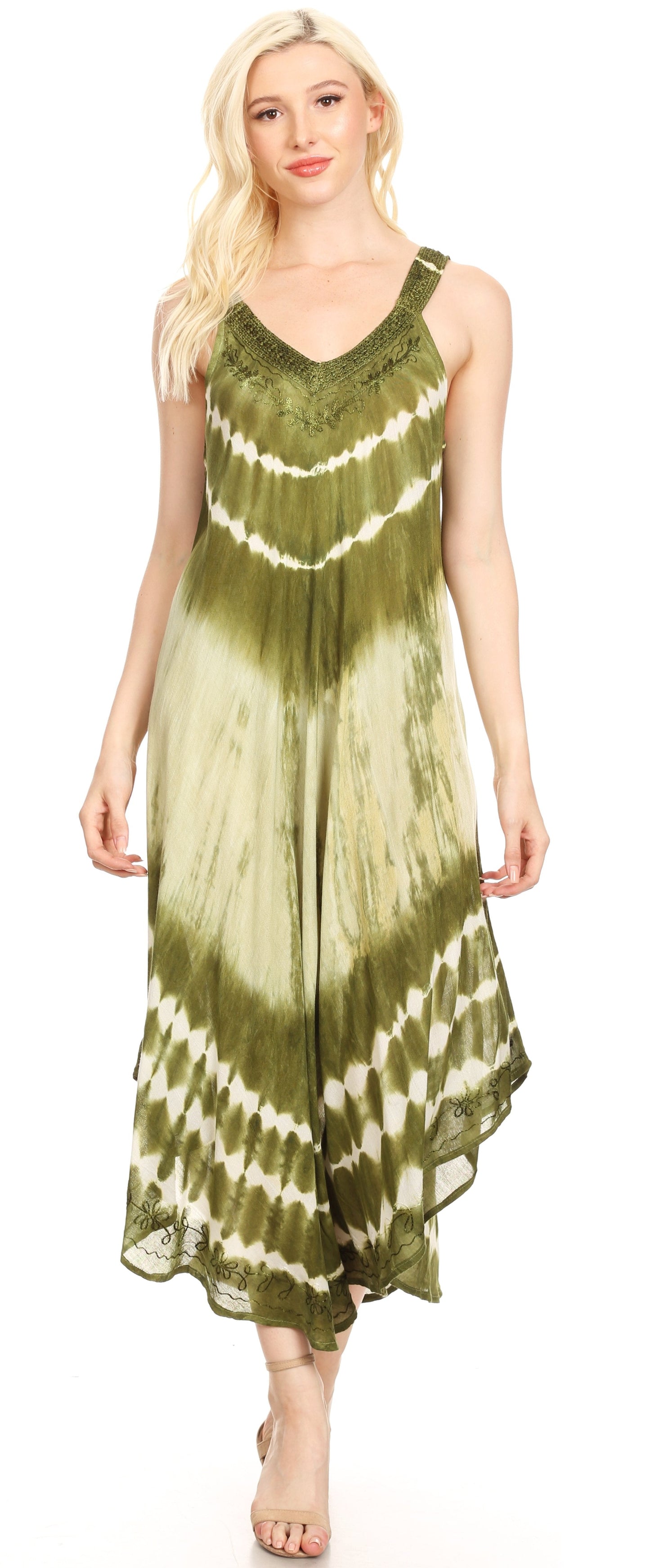 Sakkas Liz Women's Maxi Loose Sleeveless Summer Casual Tank Dress Cover-up Caftan - Concordia Style Boutique