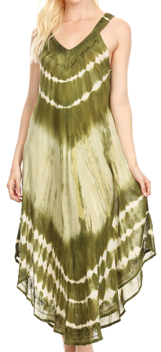 Sakkas Liz Women's Maxi Loose Sleeveless Summer Casual Tank Dress Cover-up Caftan - Concordia Style Boutique