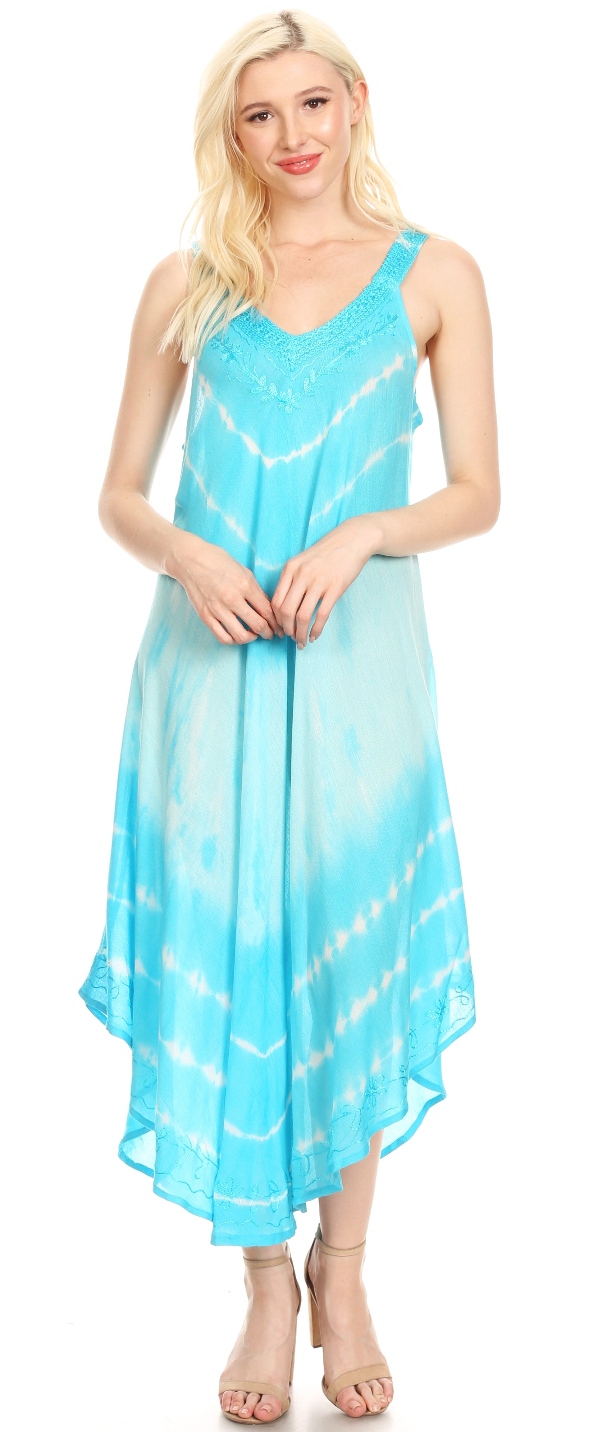 Sakkas Liz Women's Maxi Loose Sleeveless Summer Casual Tank Dress Cover-up Caftan - Concordia Style Boutique