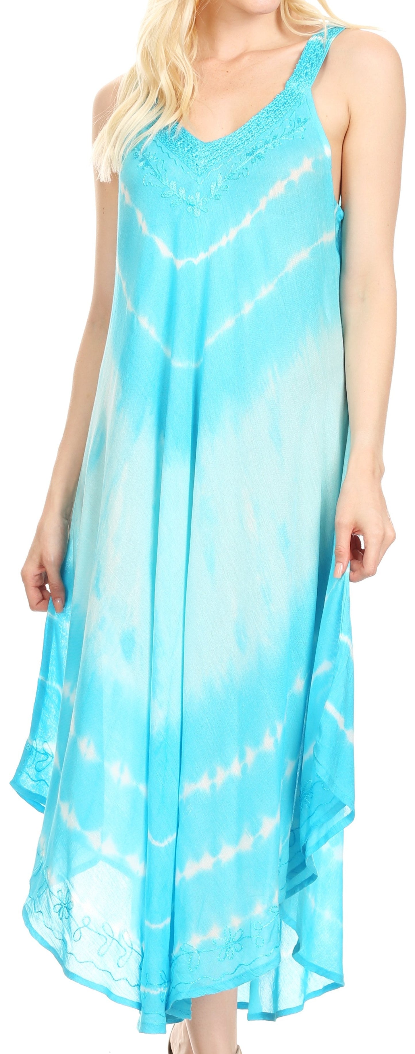 Sakkas Liz Women's Maxi Loose Sleeveless Summer Casual Tank Dress Cover-up Caftan - Concordia Style Boutique