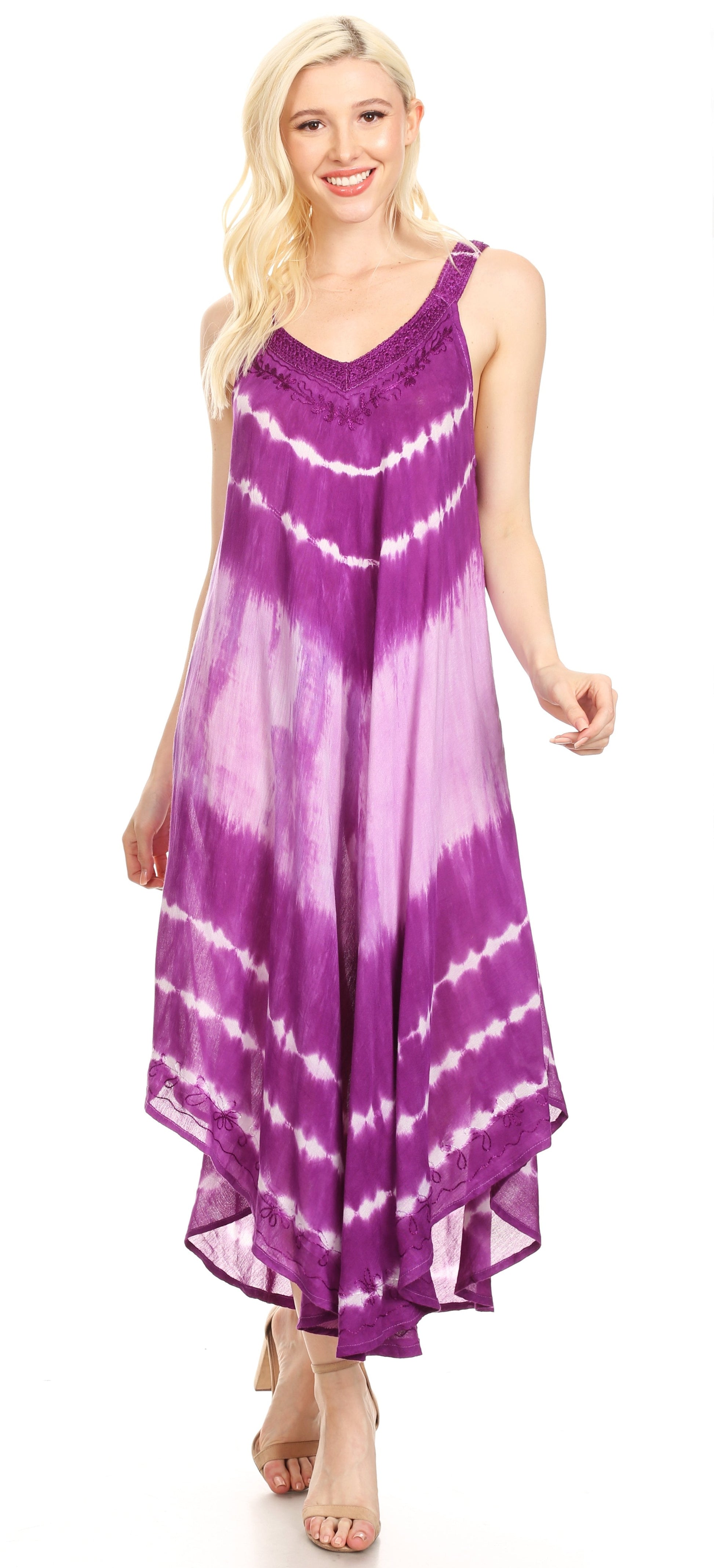 Sakkas Liz Women's Maxi Loose Sleeveless Summer Casual Tank Dress Cover-up Caftan - Concordia Style Boutique