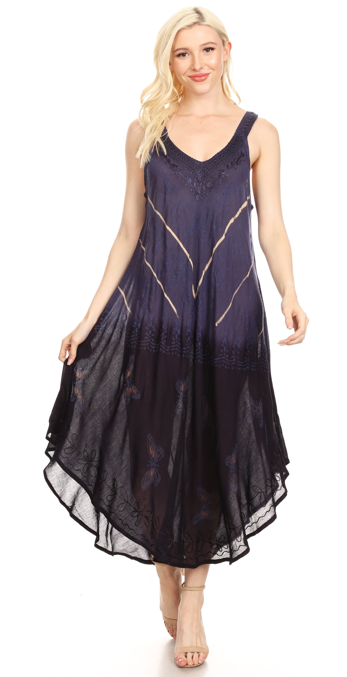 Sakkas Liz Women's Maxi Loose Sleeveless Summer Casual Tank Dress Cover-up Caftan - Concordia Style Boutique