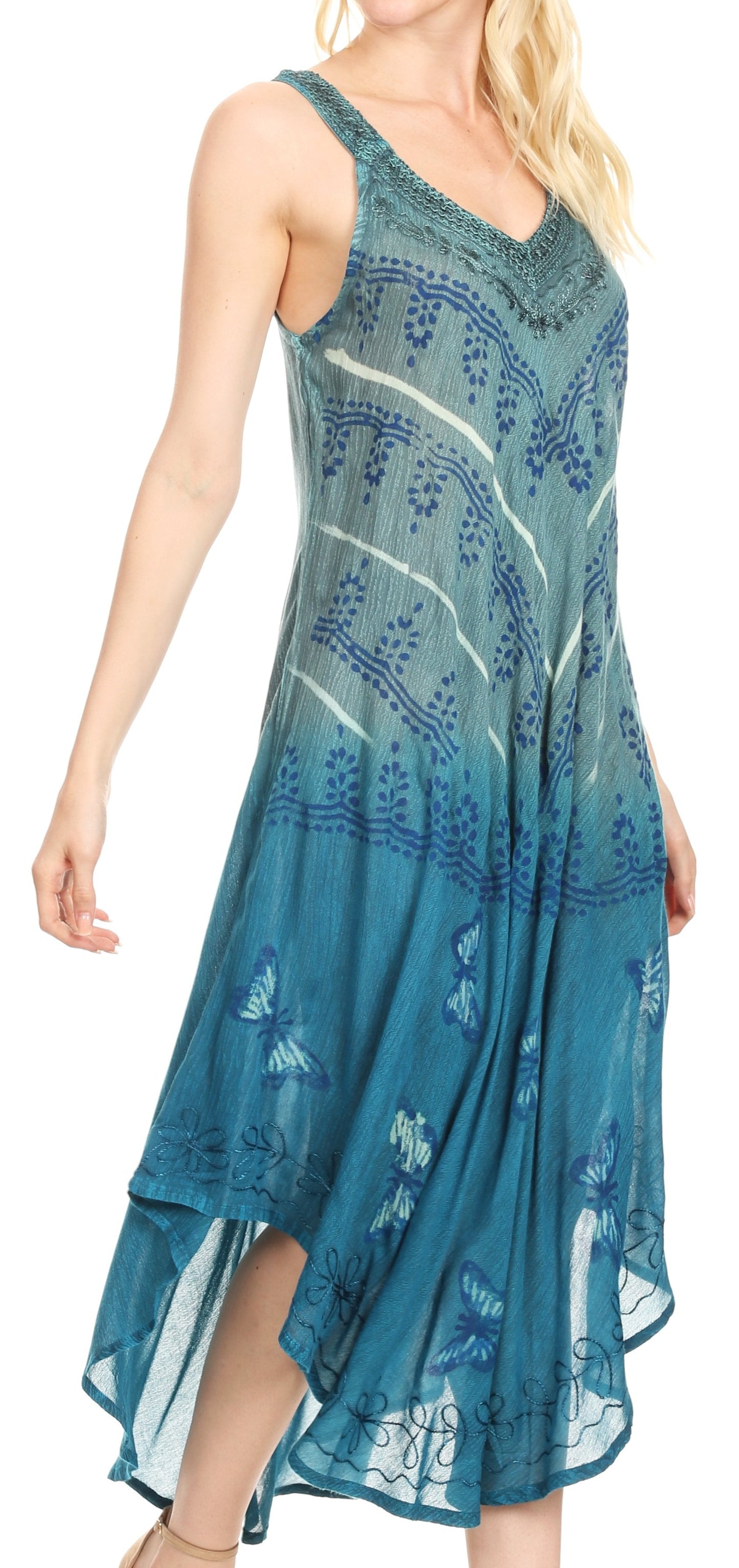 Sakkas Liz Women's Maxi Loose Sleeveless Summer Casual Tank Dress Cover-up Caftan - Concordia Style Boutique