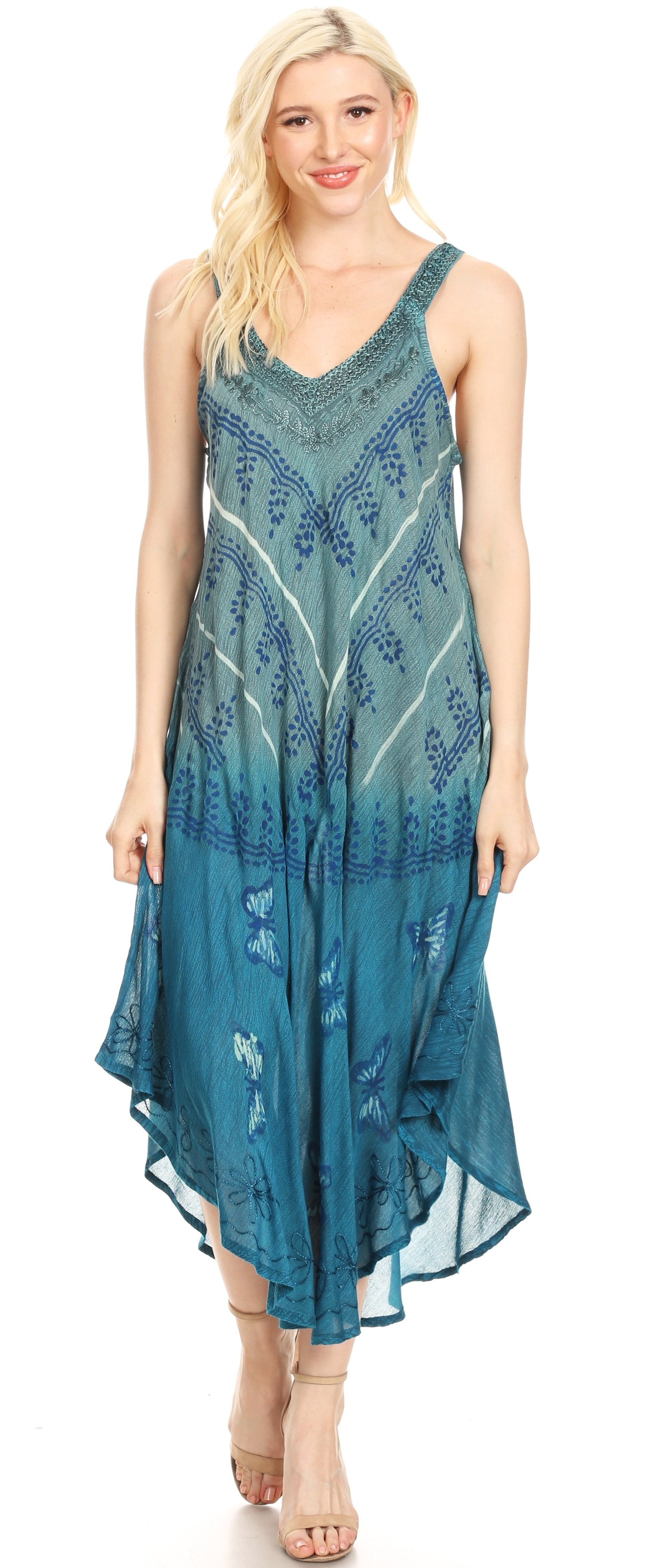 Sakkas Liz Women's Maxi Loose Sleeveless Summer Casual Tank Dress Cover-up Caftan - Concordia Style Boutique
