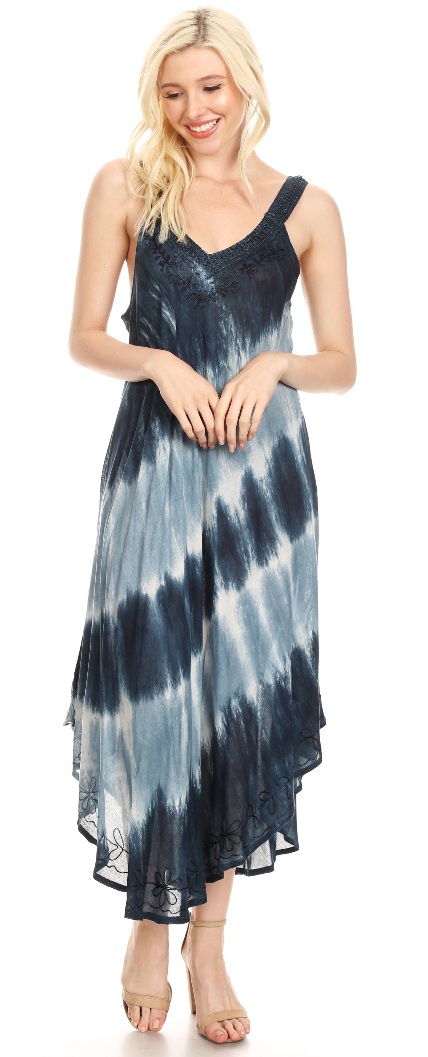 Sakkas Liz Women's Maxi Loose Sleeveless Summer Casual Tank Dress Cover-up Caftan - Concordia Style Boutique