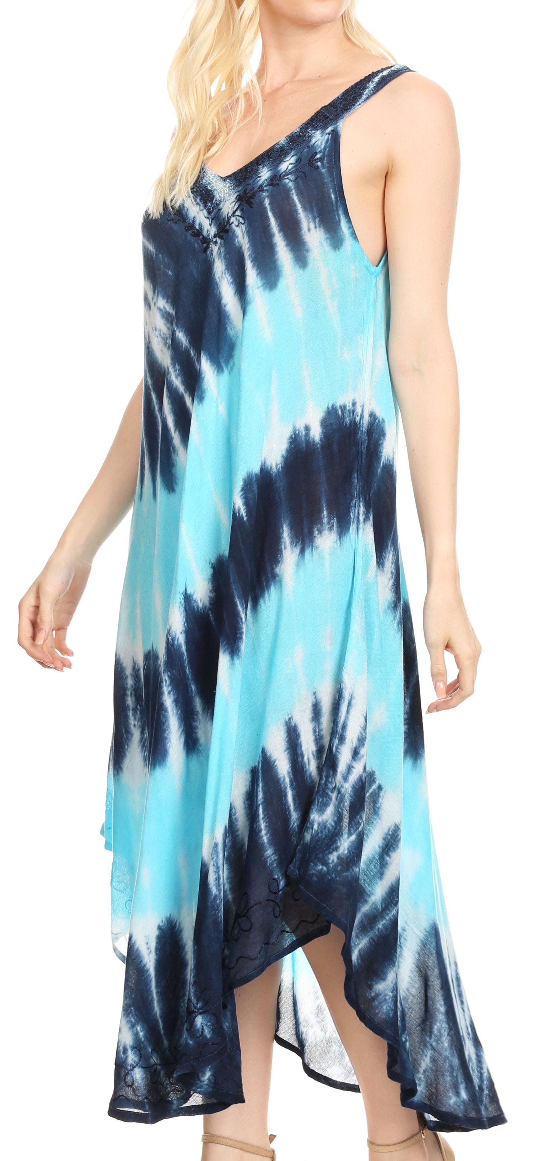 Sakkas Liz Women's Maxi Loose Sleeveless Summer Casual Tank Dress Cover-up Caftan - Concordia Style Boutique
