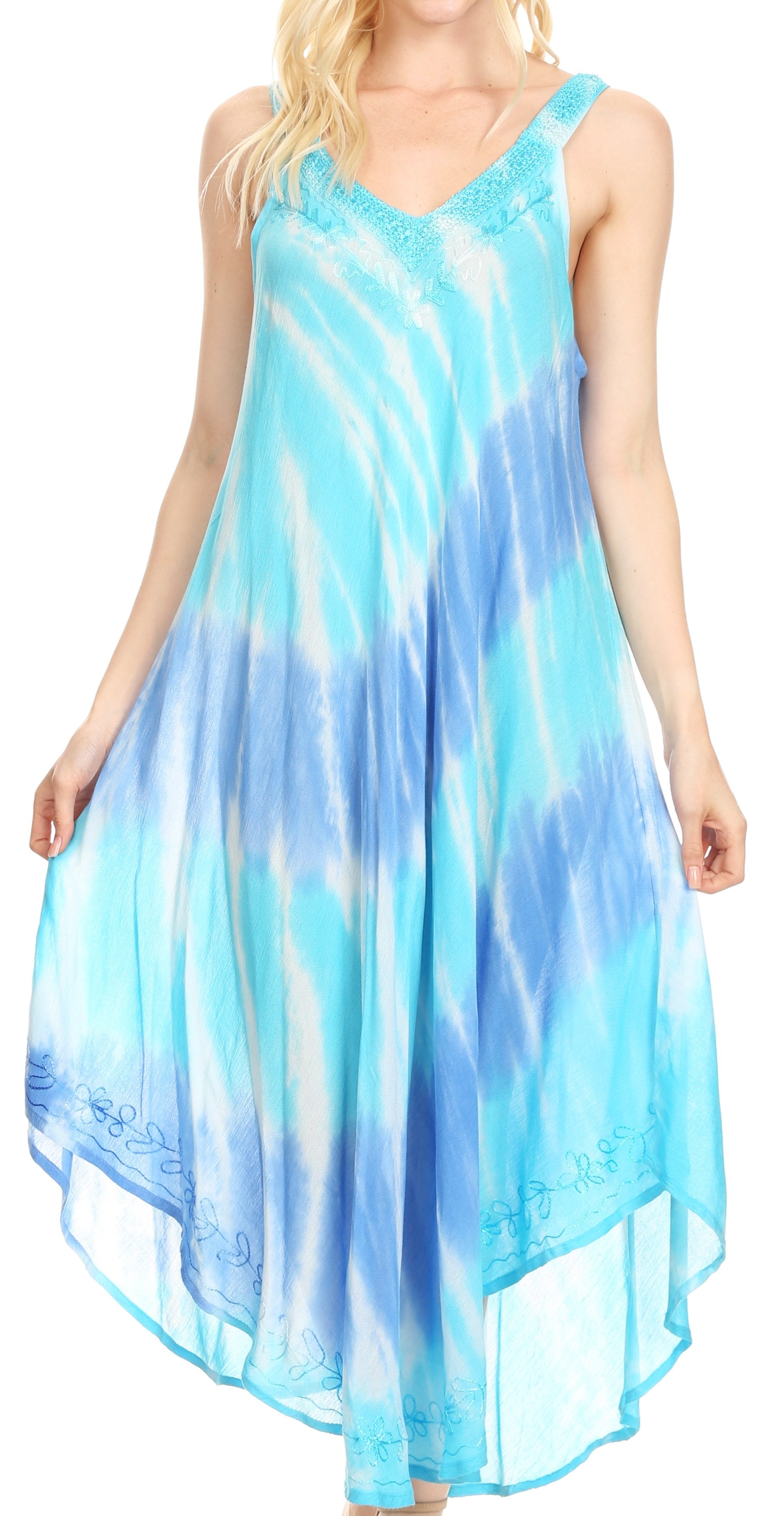Sakkas Liz Women's Maxi Loose Sleeveless Summer Casual Tank Dress Cover-up Caftan - Concordia Style Boutique